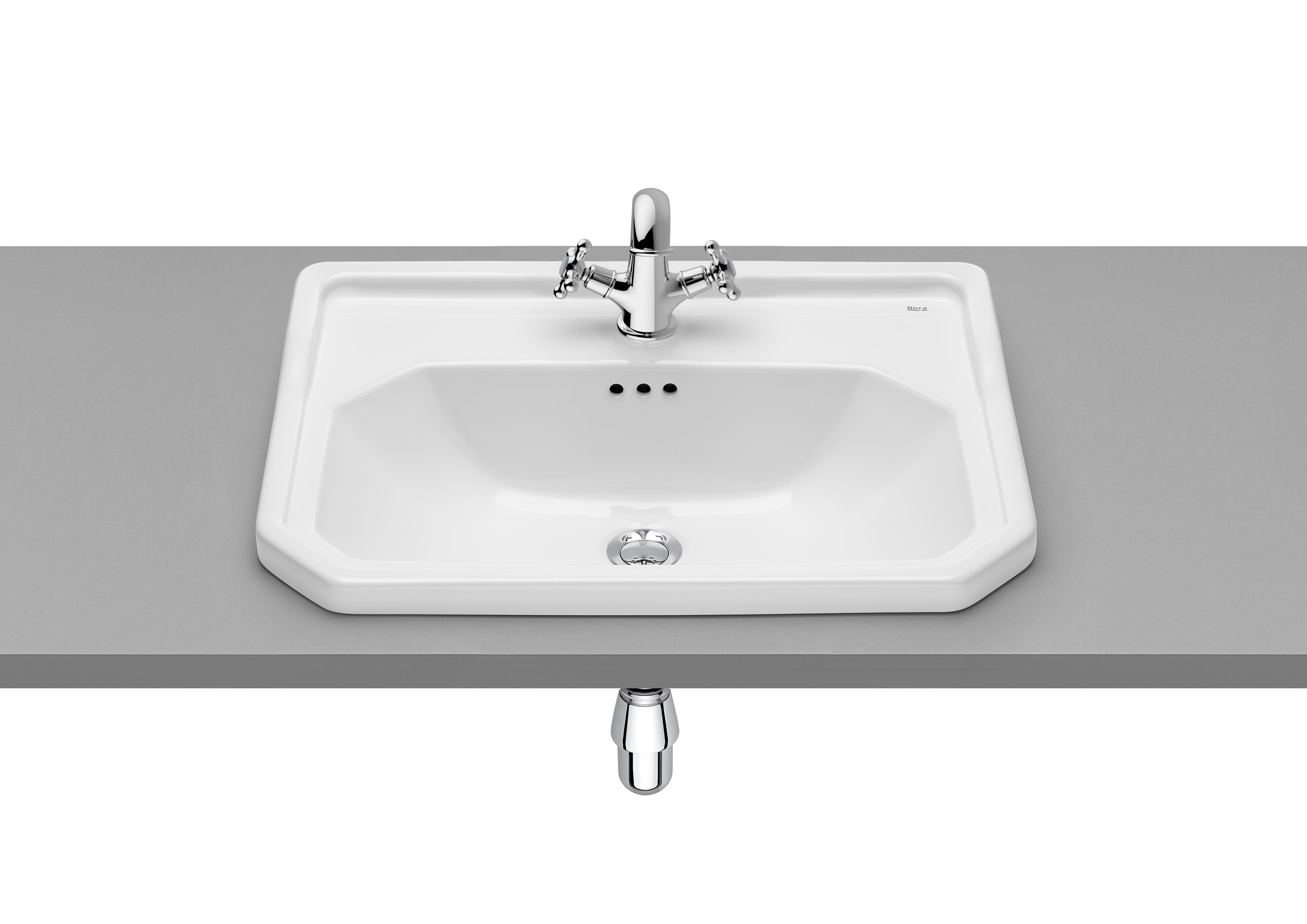 In countertop vitreous china basin