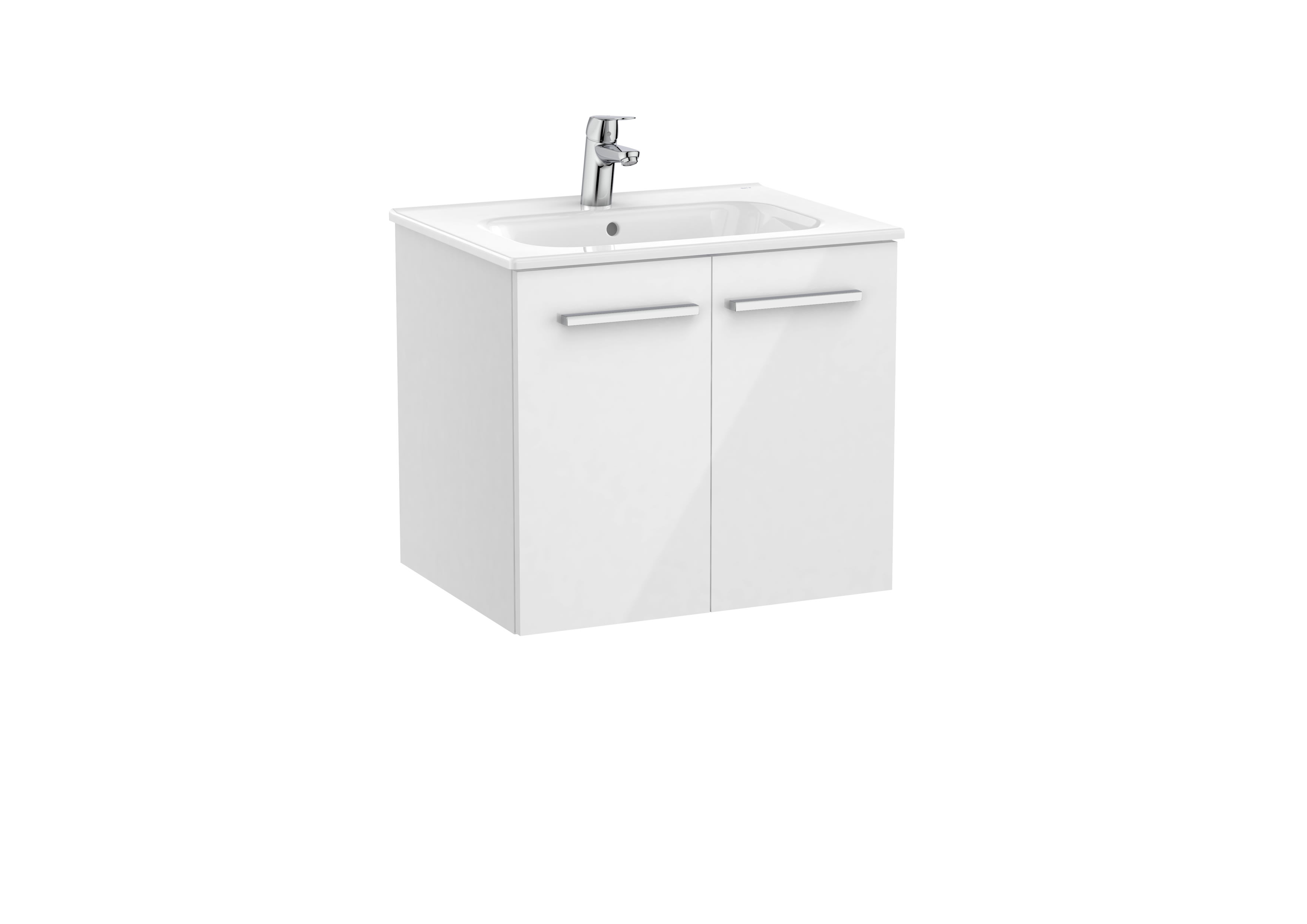 Vanity Unit with 2 doors and basin - Glossy White