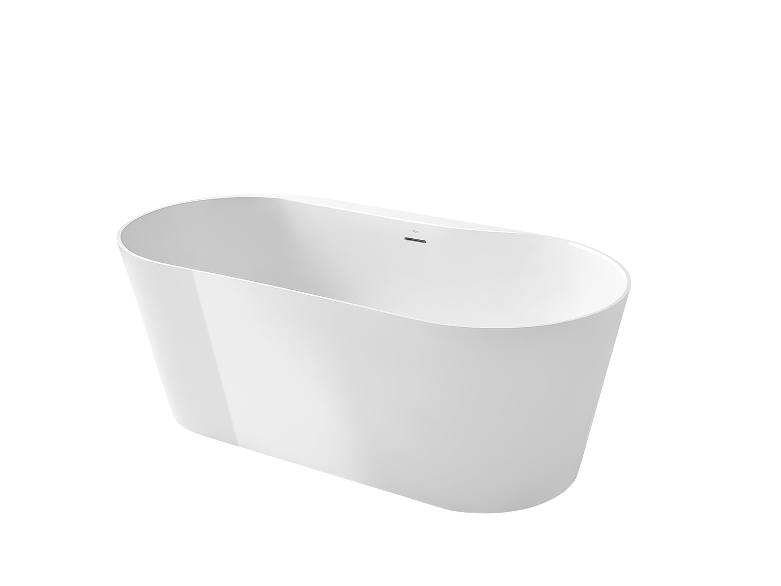 Stonex® oval bathtub with drain - White