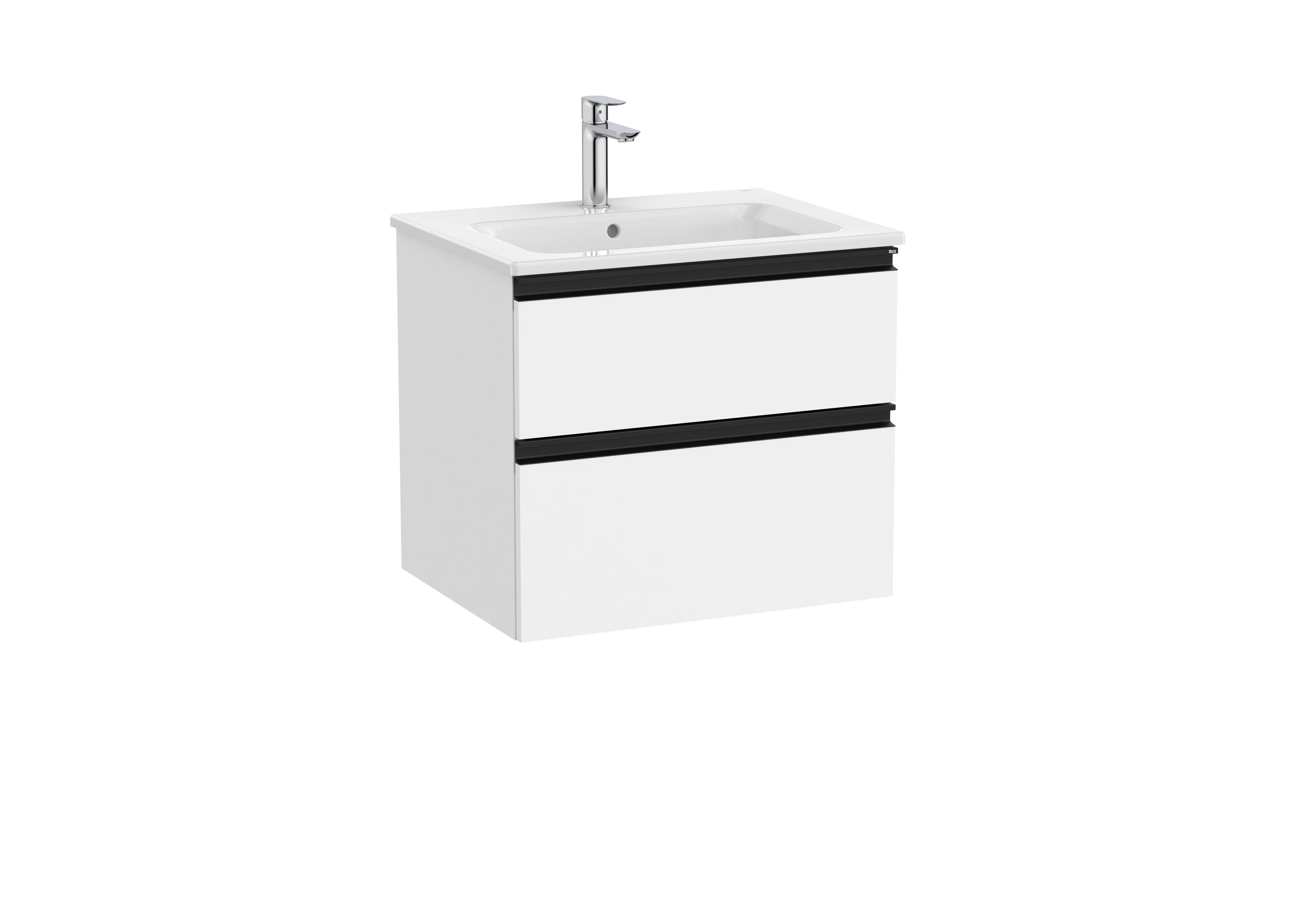 Vanity unit with 2 drawers and basin - White Matt