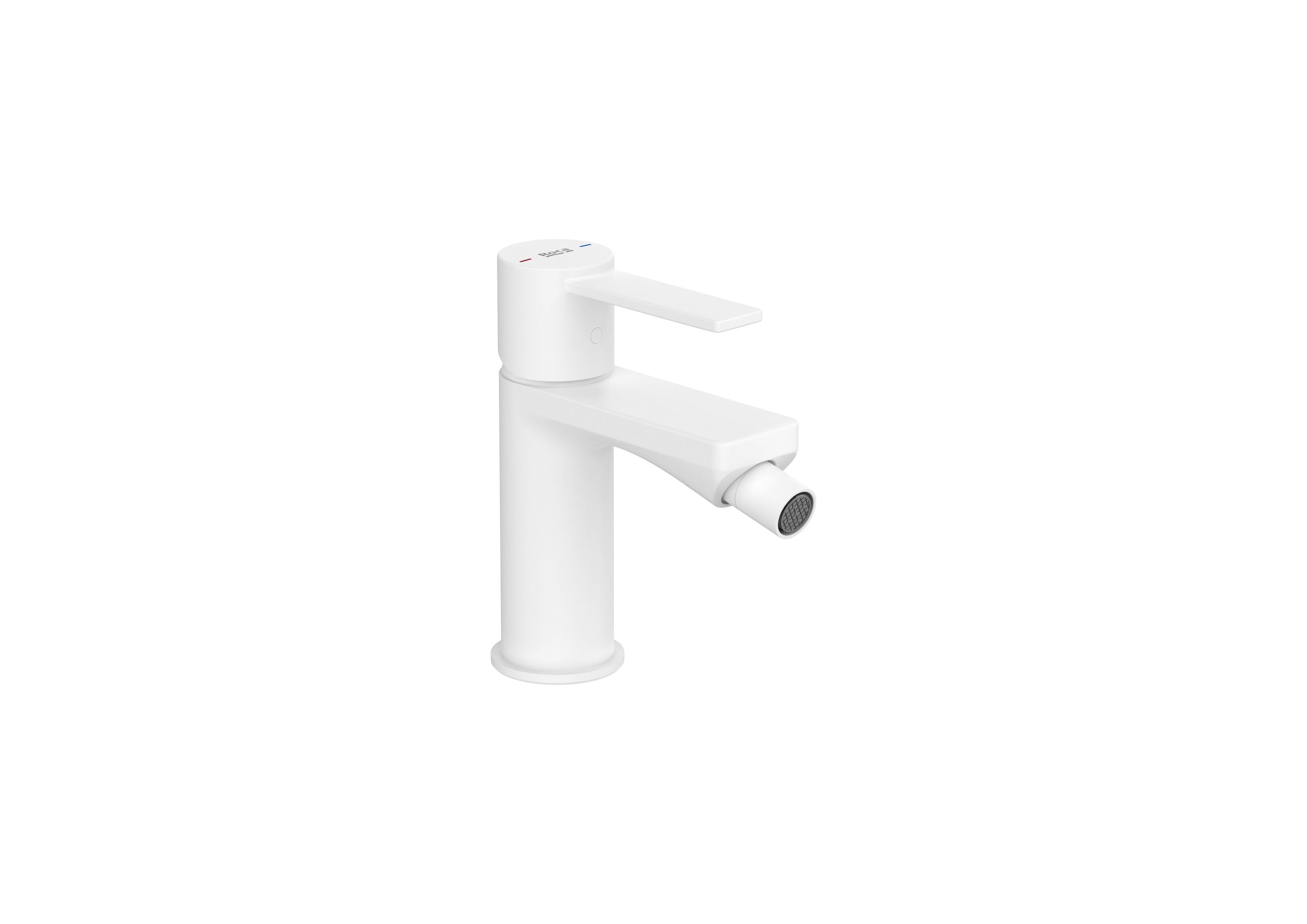 Bidet mixer with smooth body and flexible supply hoses - Matt White