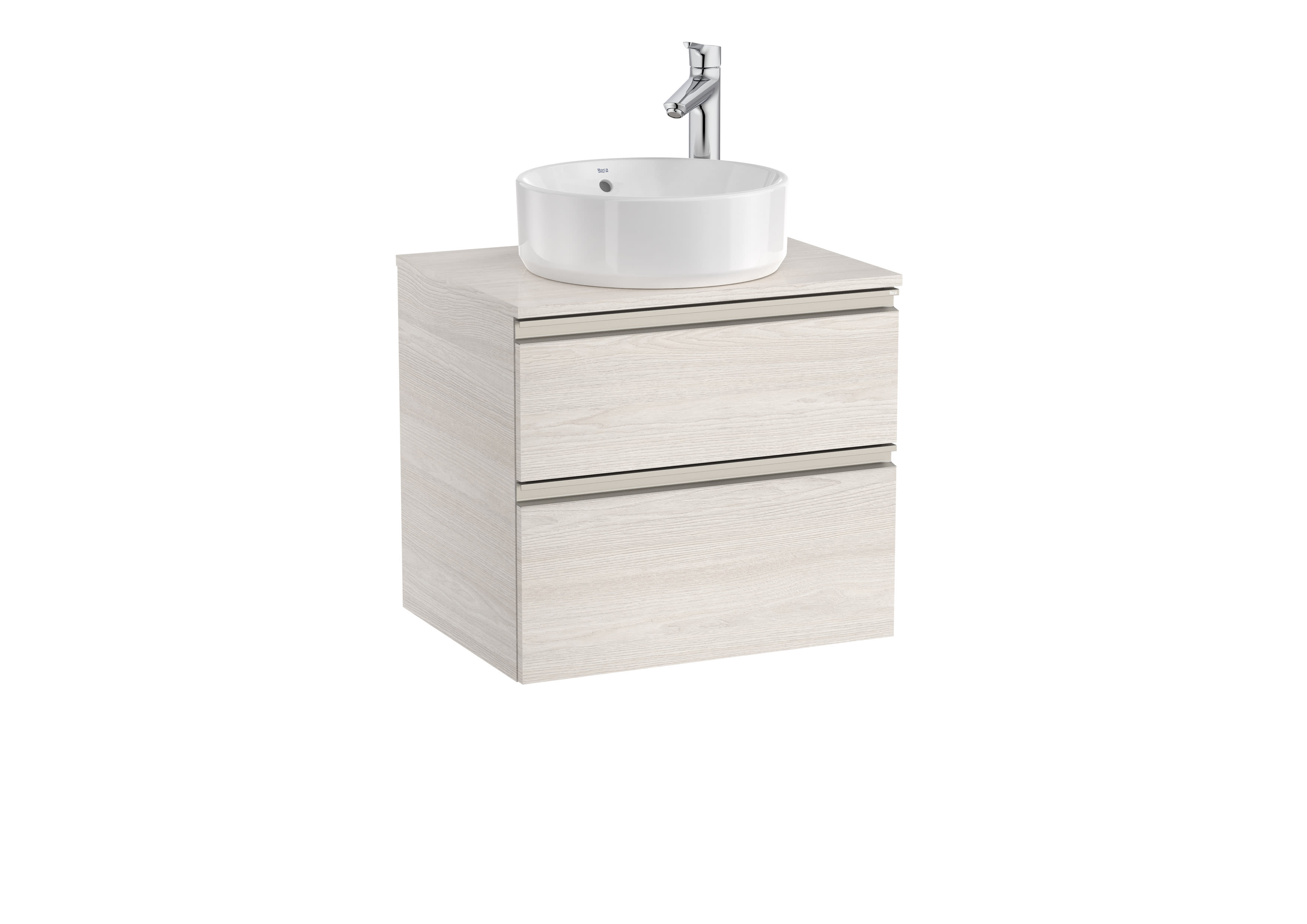Base unit with two drawers for On Countertop basin - Nordic Ash