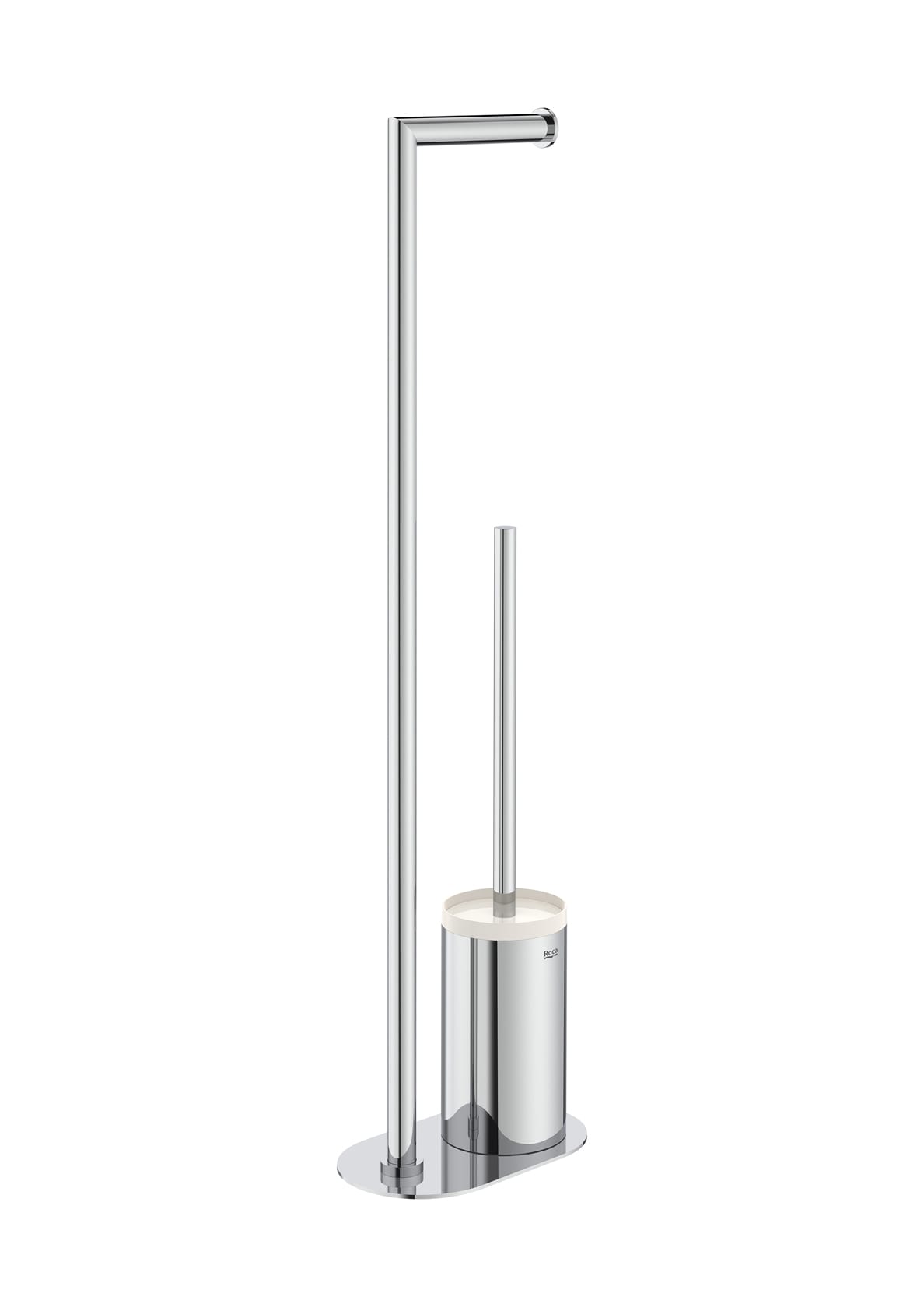 Toilet brush and toilet roll holder