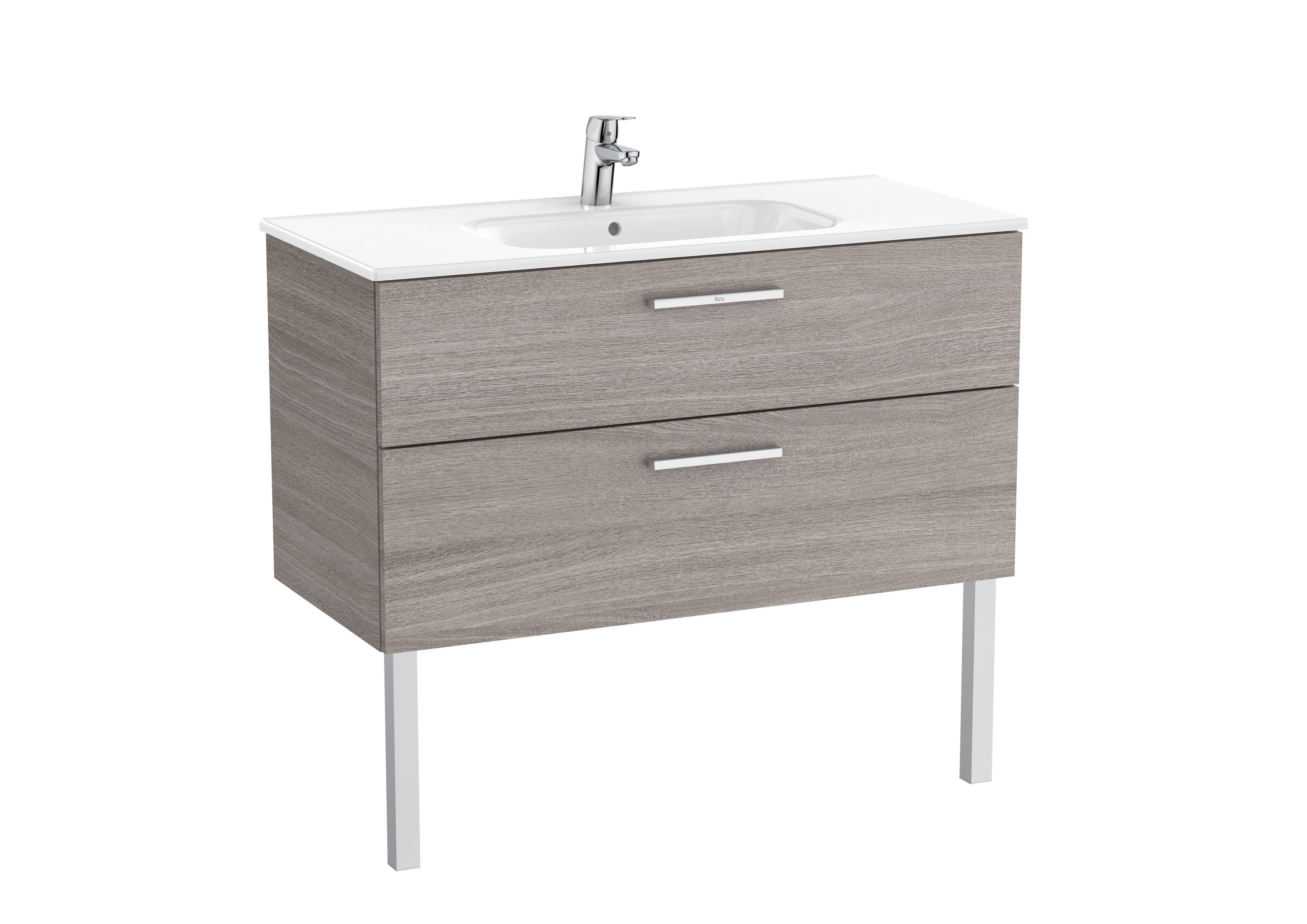 Vanity Unit with 2 drawers and basin - City oak