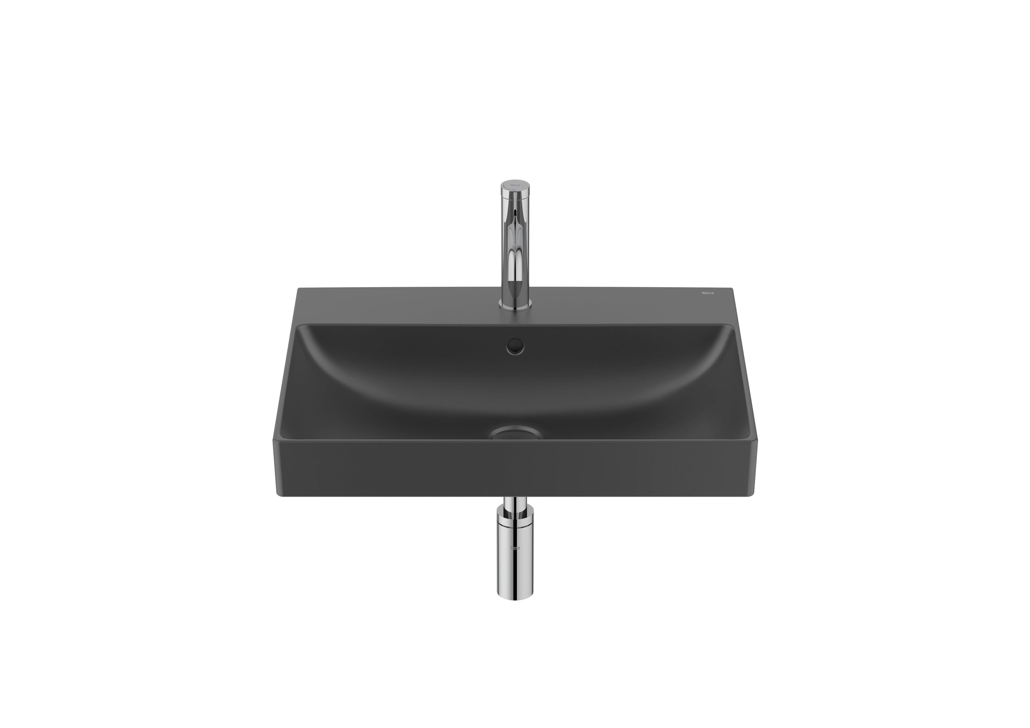 Wall-hung Fineceramic® basin - Matt black