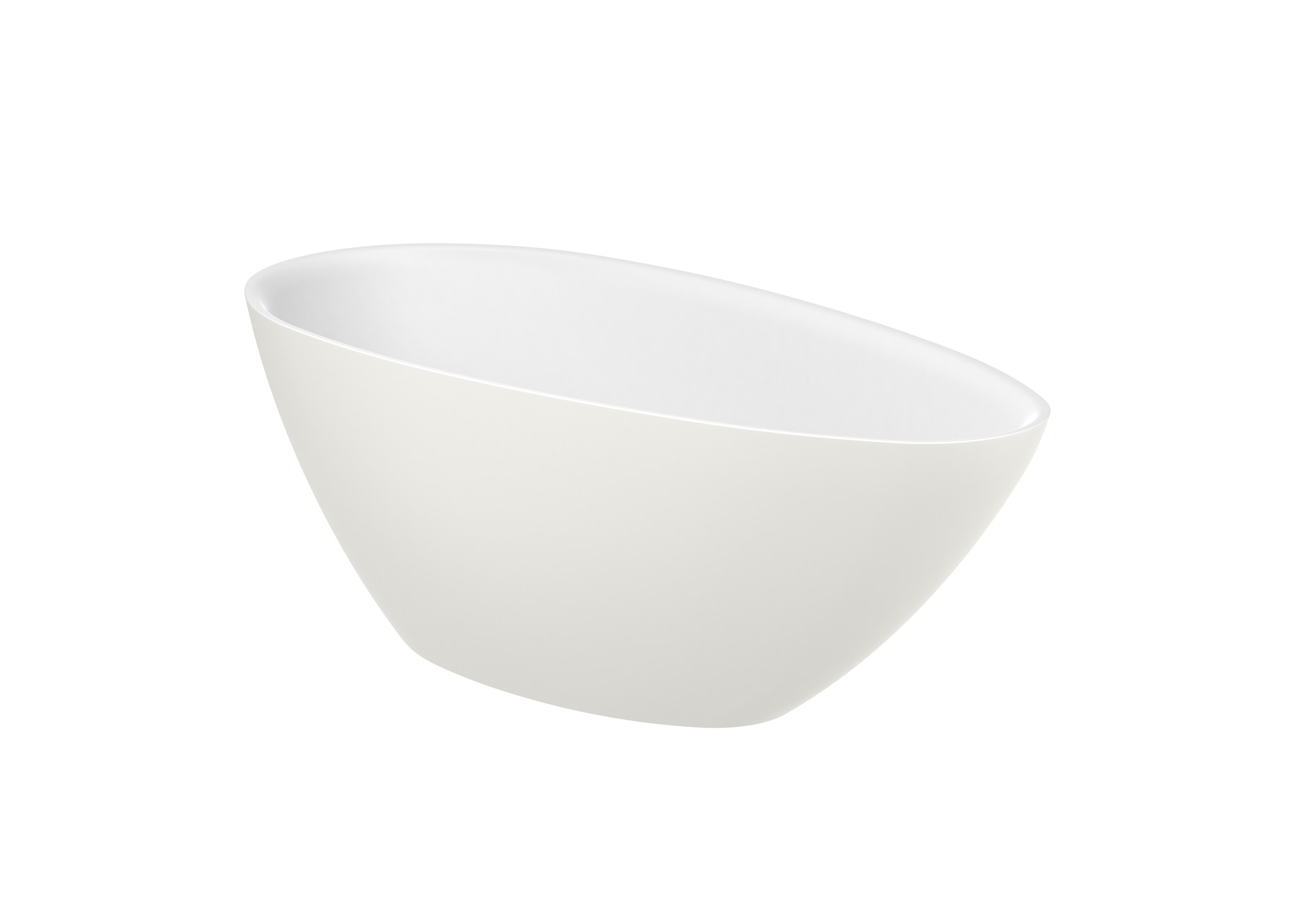 Stonex® oval bathtub with drain - Beige/White
