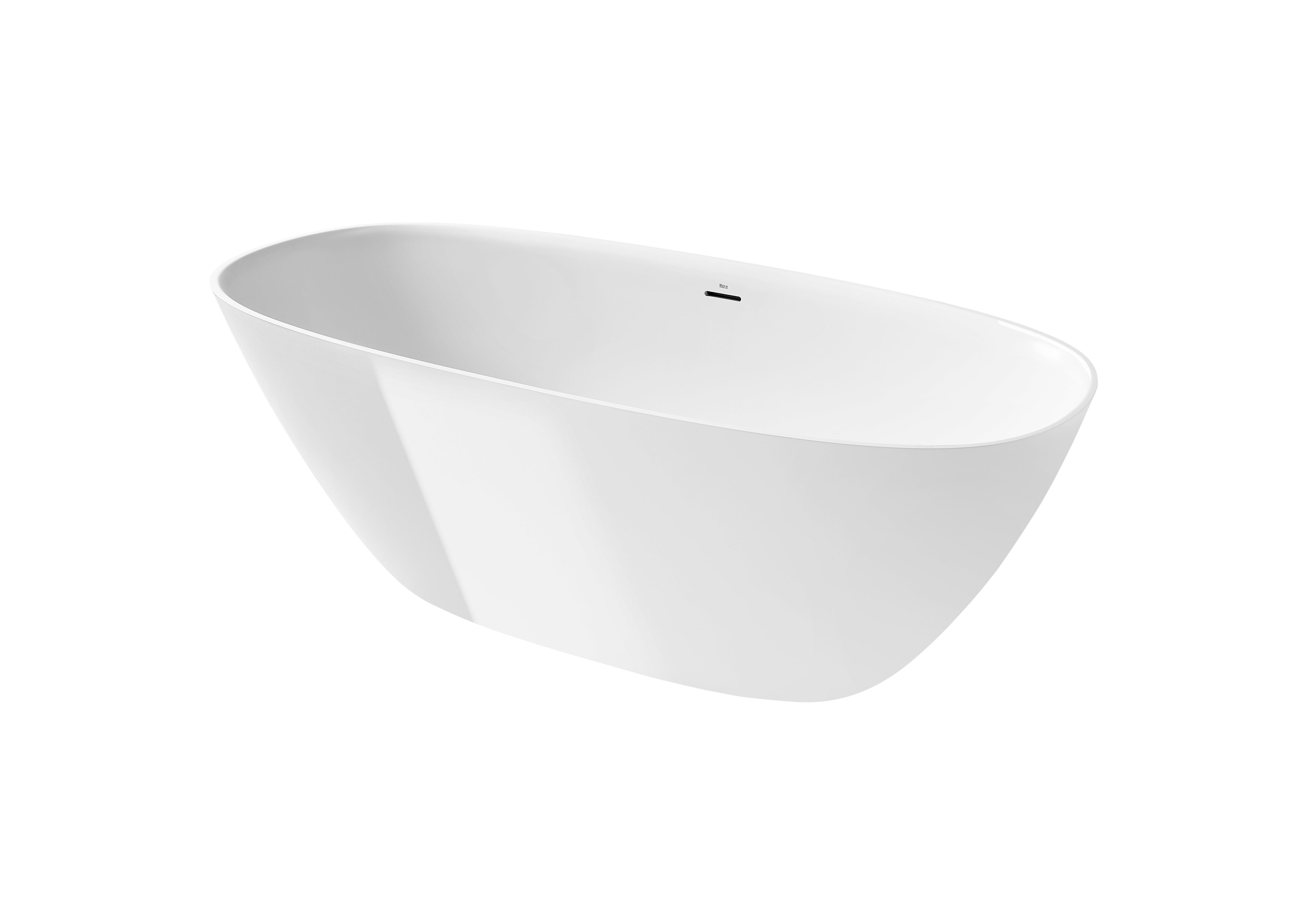 Stonex® oval bathtub with click-clack waste - White