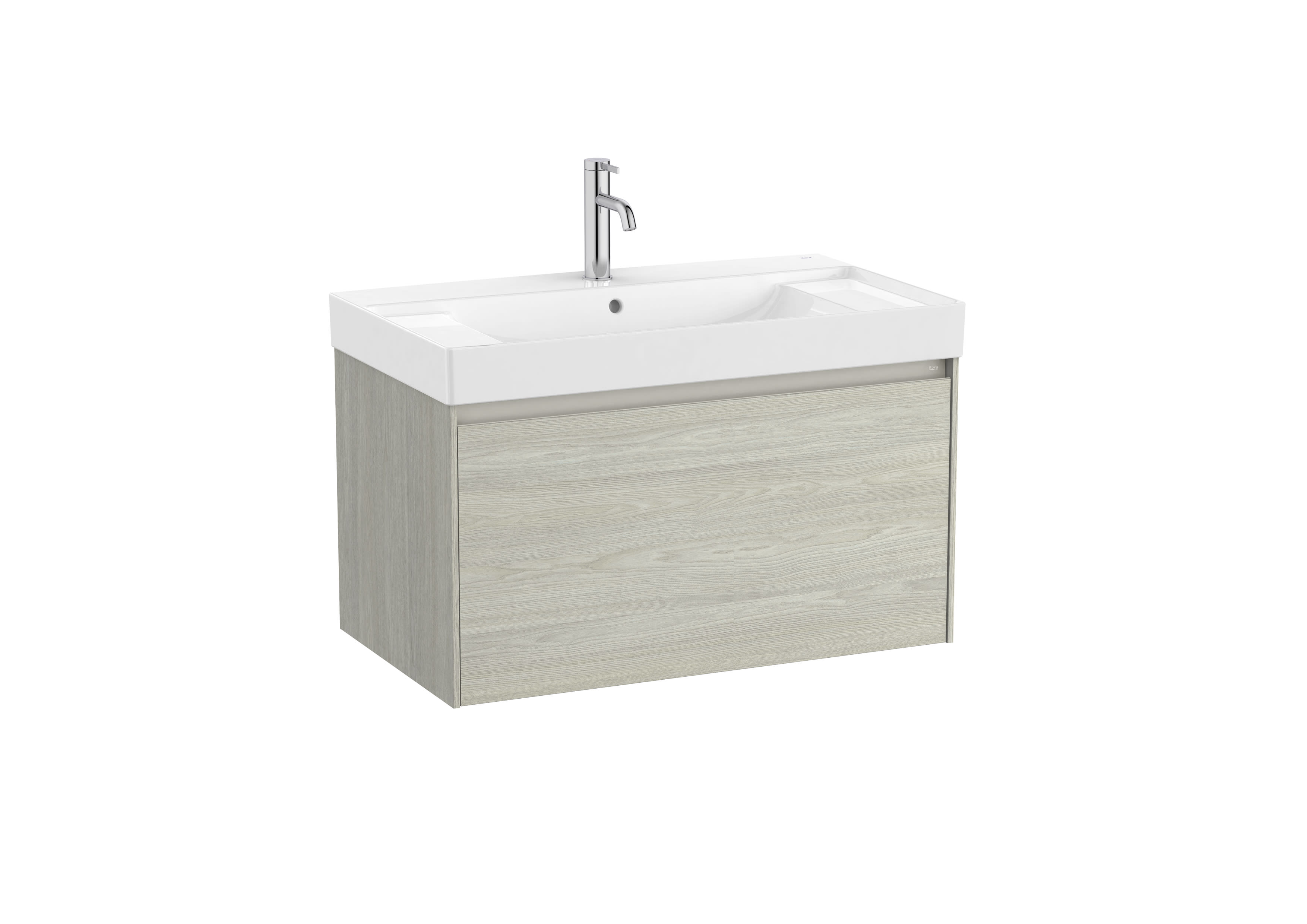 Unik (base unit with one drawer and basin) - Light Oak
