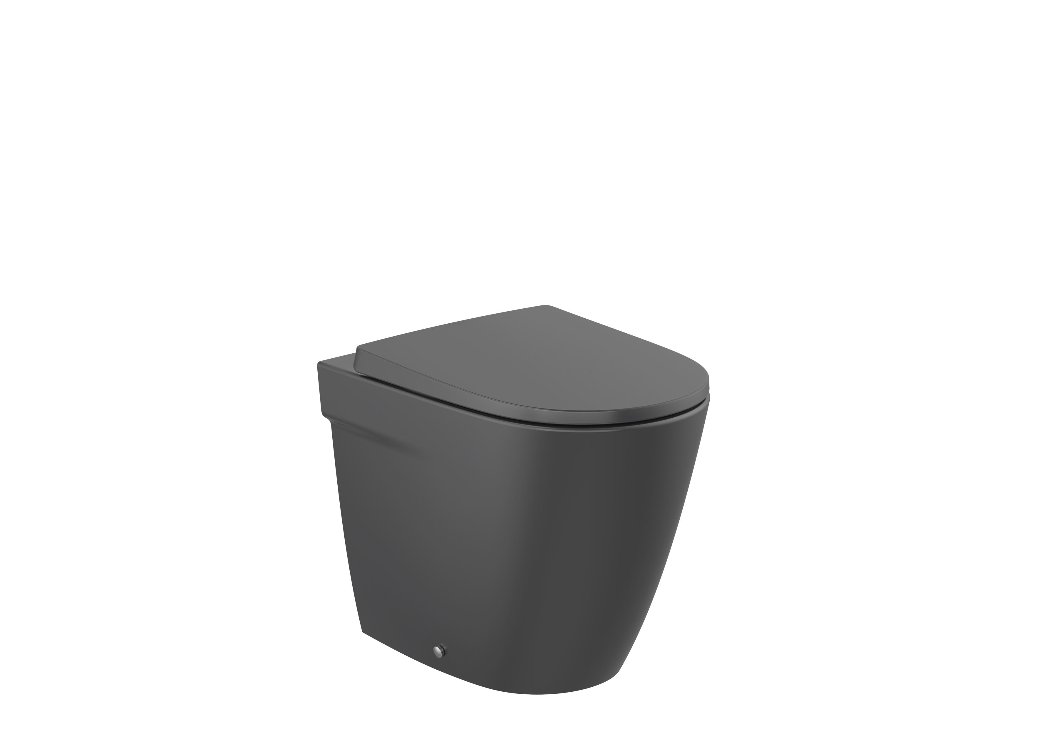 Vitreous china back to wall close-coupled WC with dual outlet - Matt black