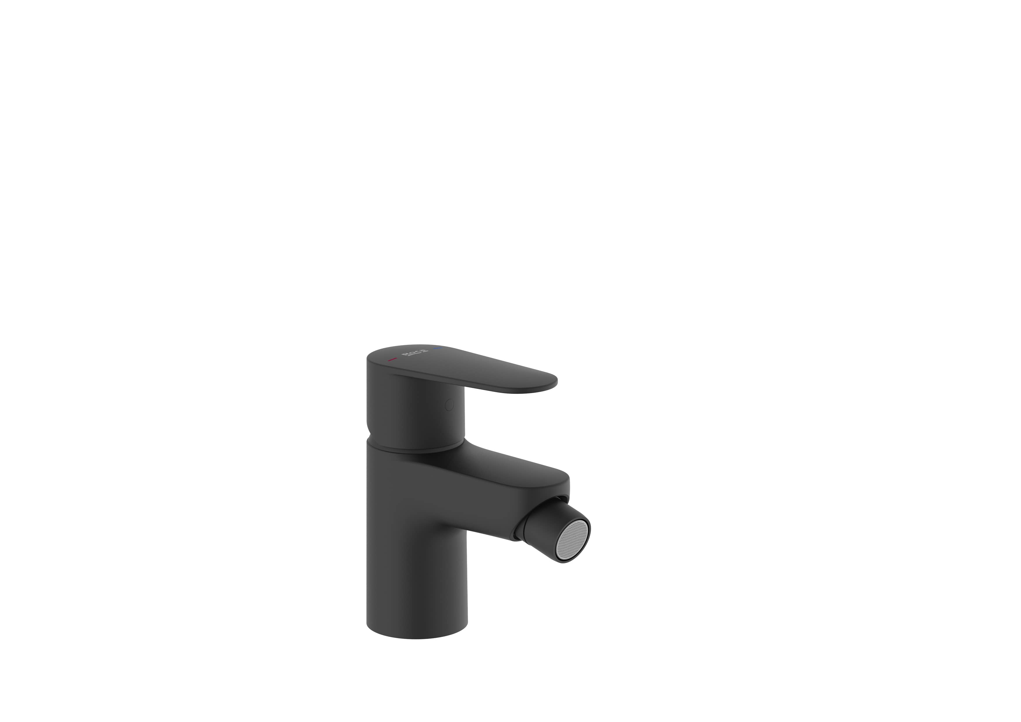 Single-lever bidet mixer with smooth body and flexible supply hoses - Matt Black