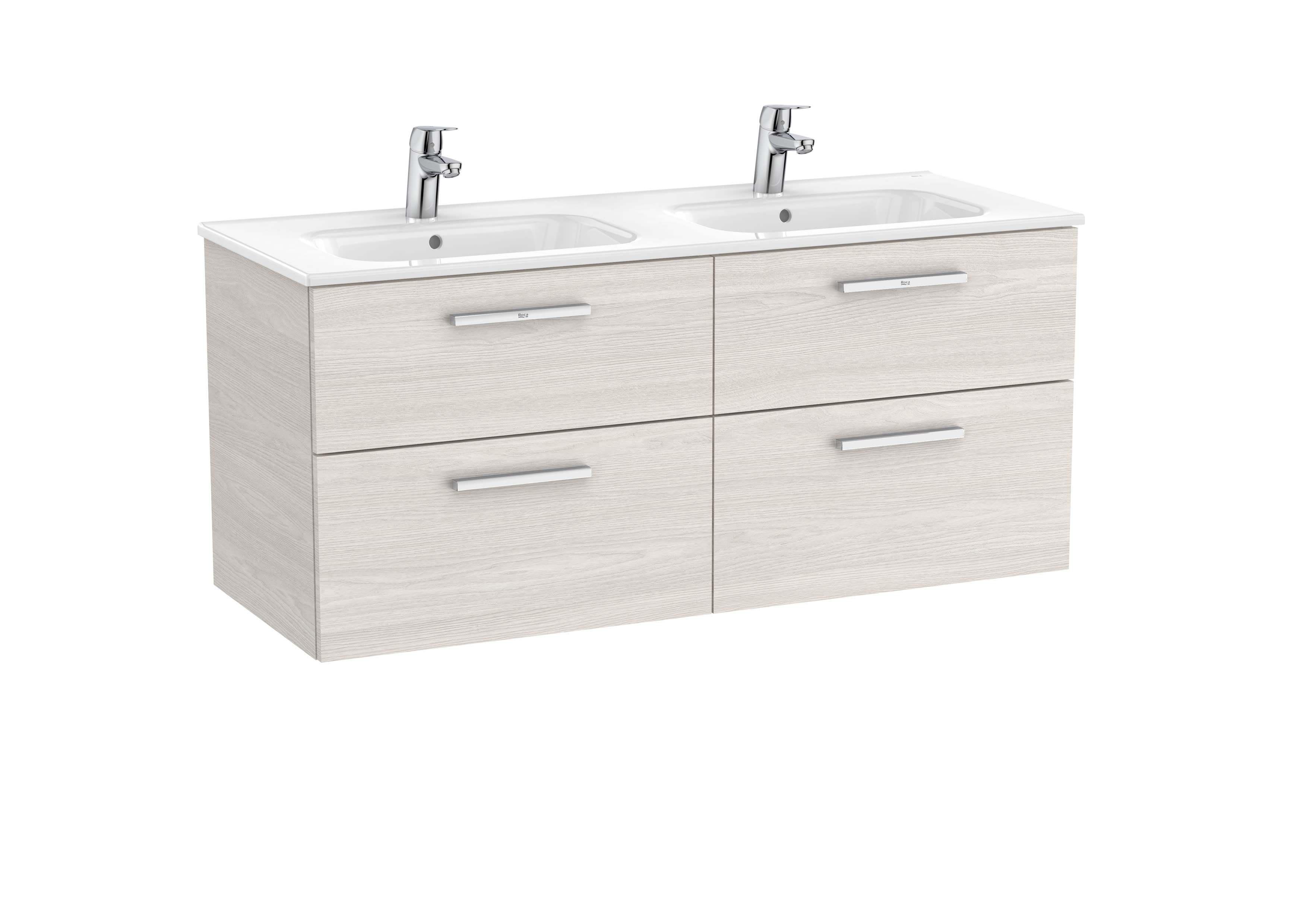Vanity Unit with 4 drawers and double basin - Nordic Ash