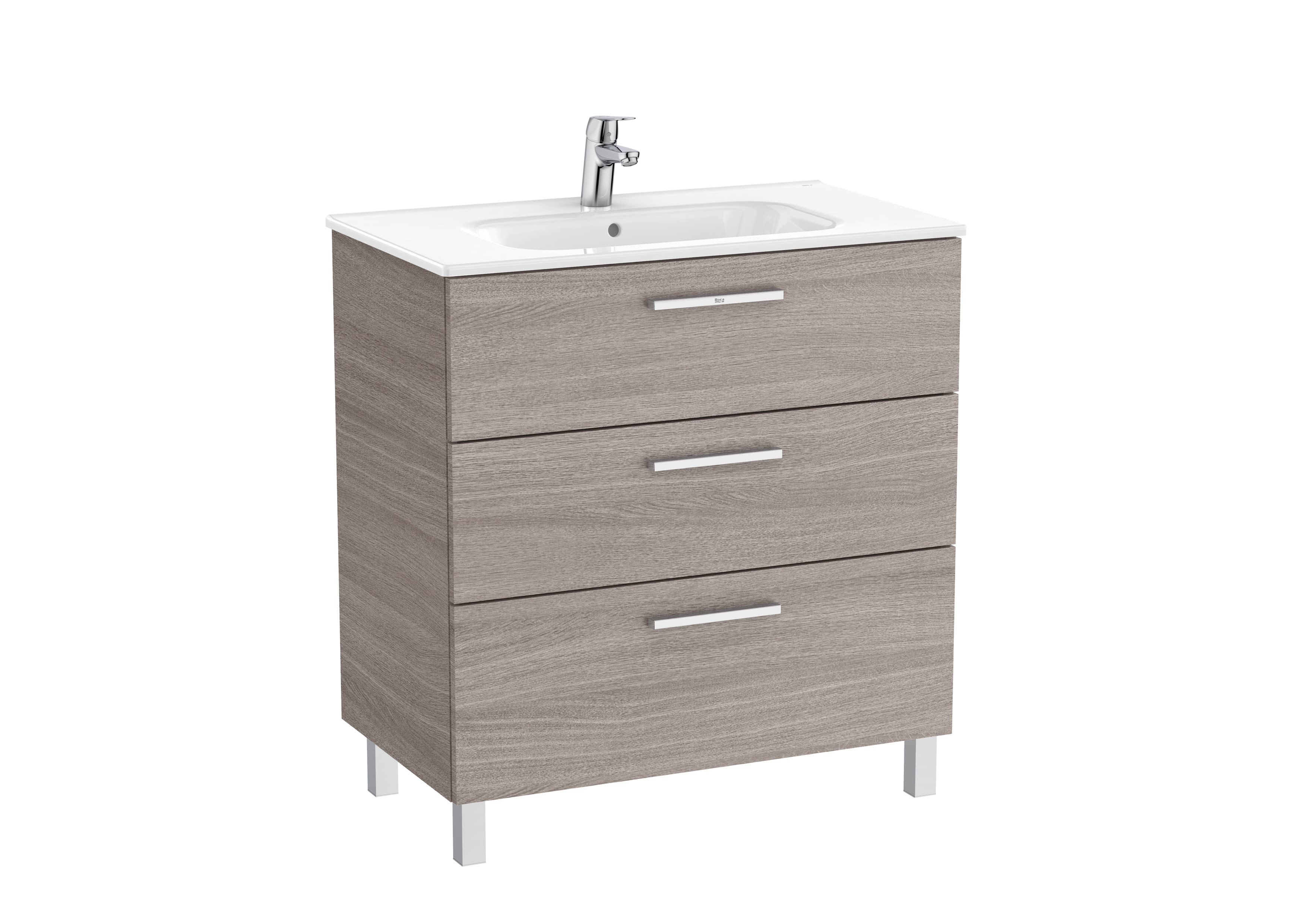 Vanity Unit with 3 drawers and basin - City oak