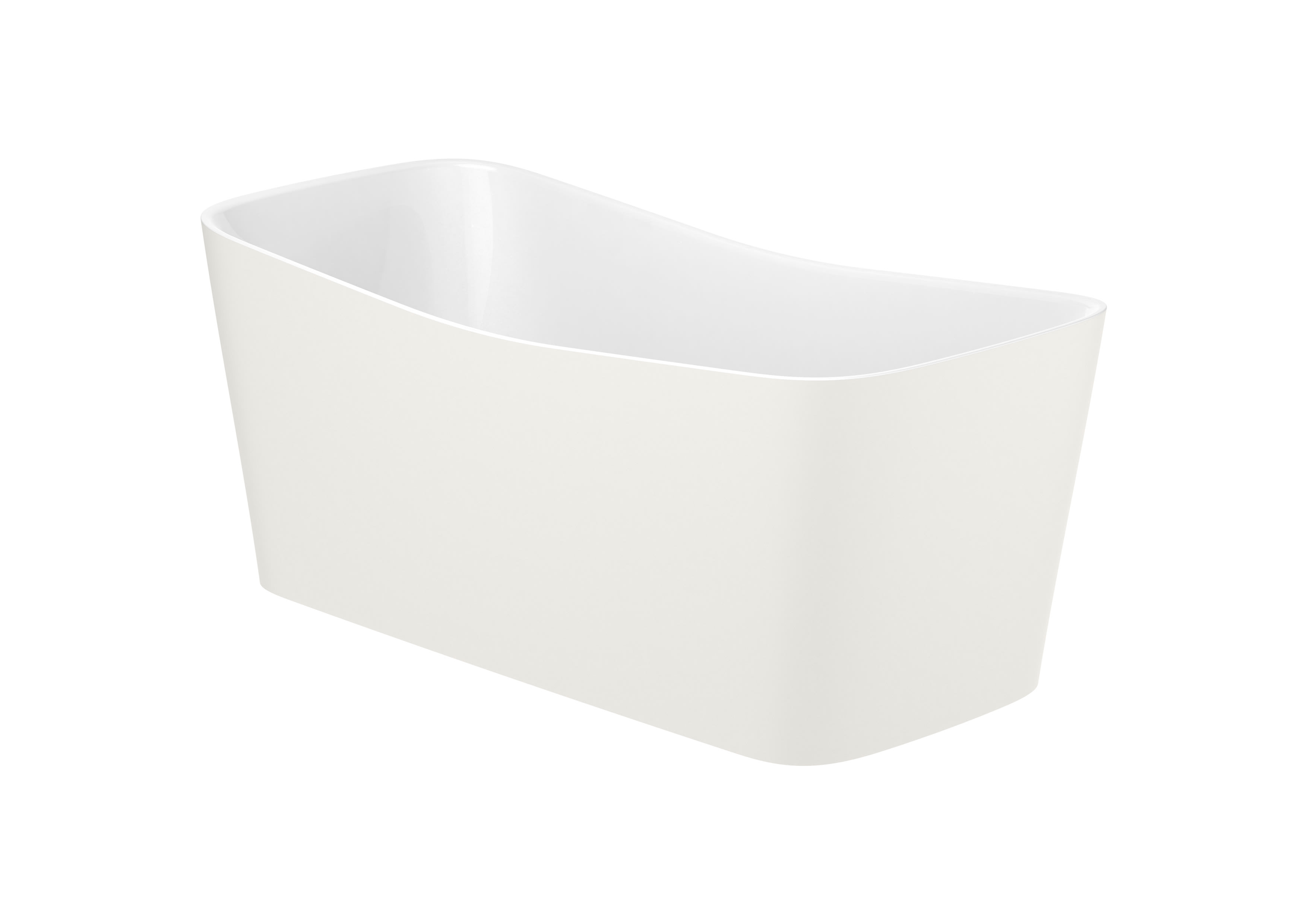 Rectangular Stonex® bath with waste - Beige/White