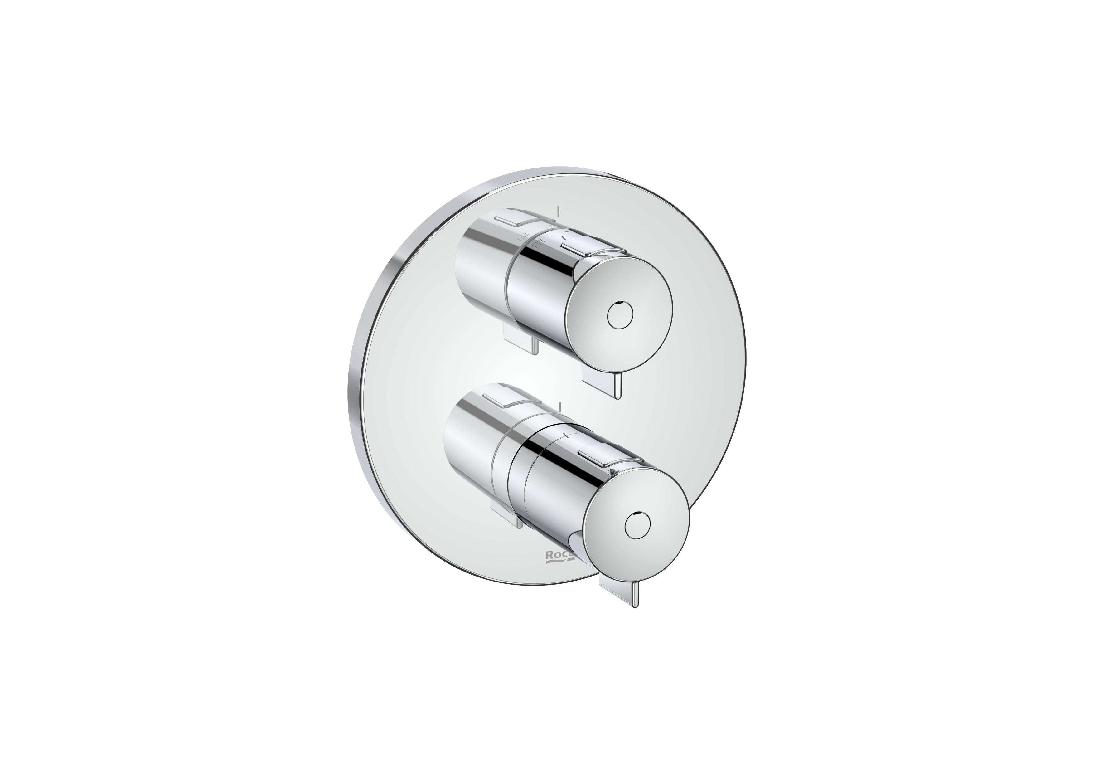 Built-in thermostatic bath-shower mixer with automatic diverter (2 ways). RocaBox required A525869403 - Chrome