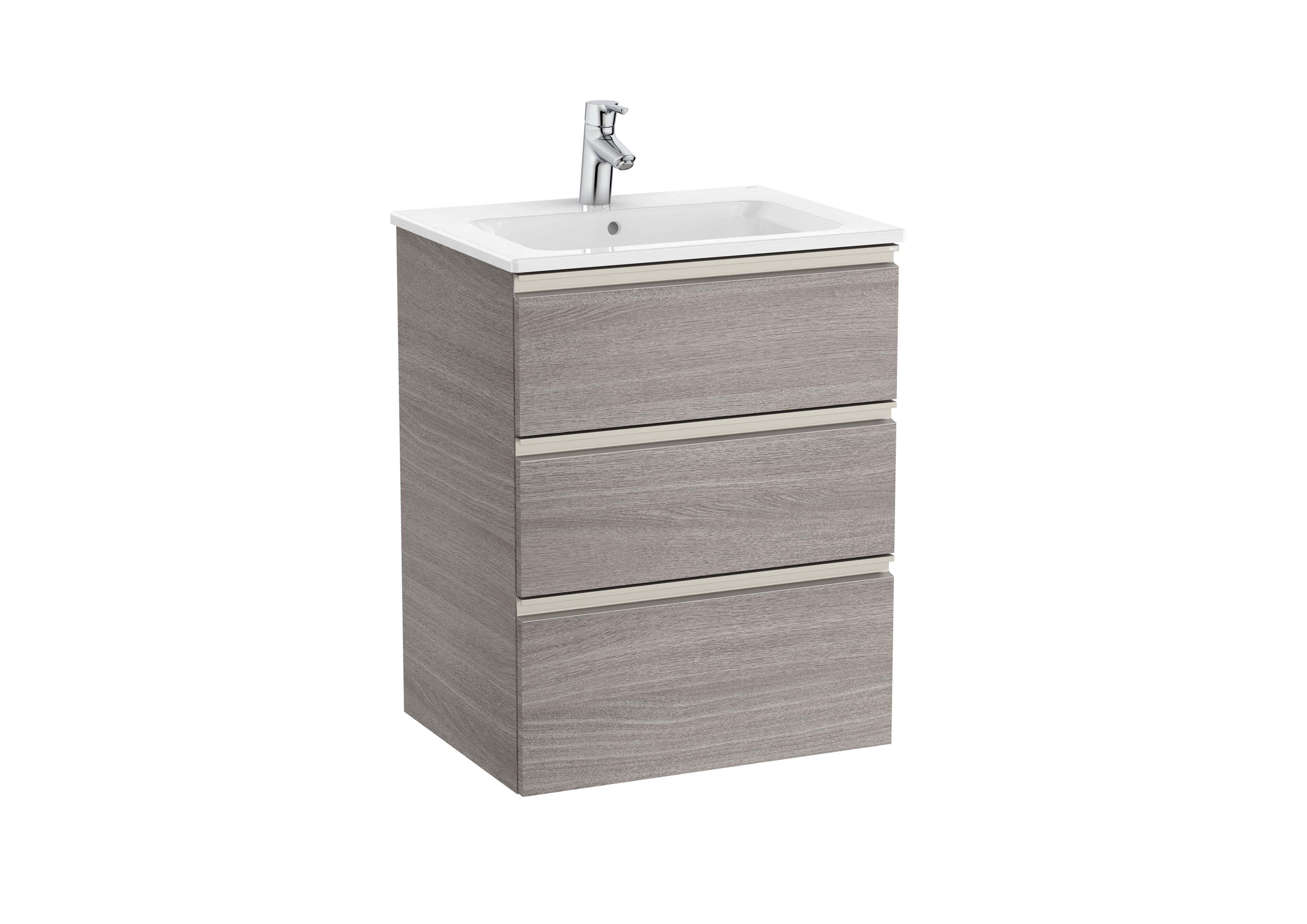 Vanity unit with 3 drawers and basin - City oak