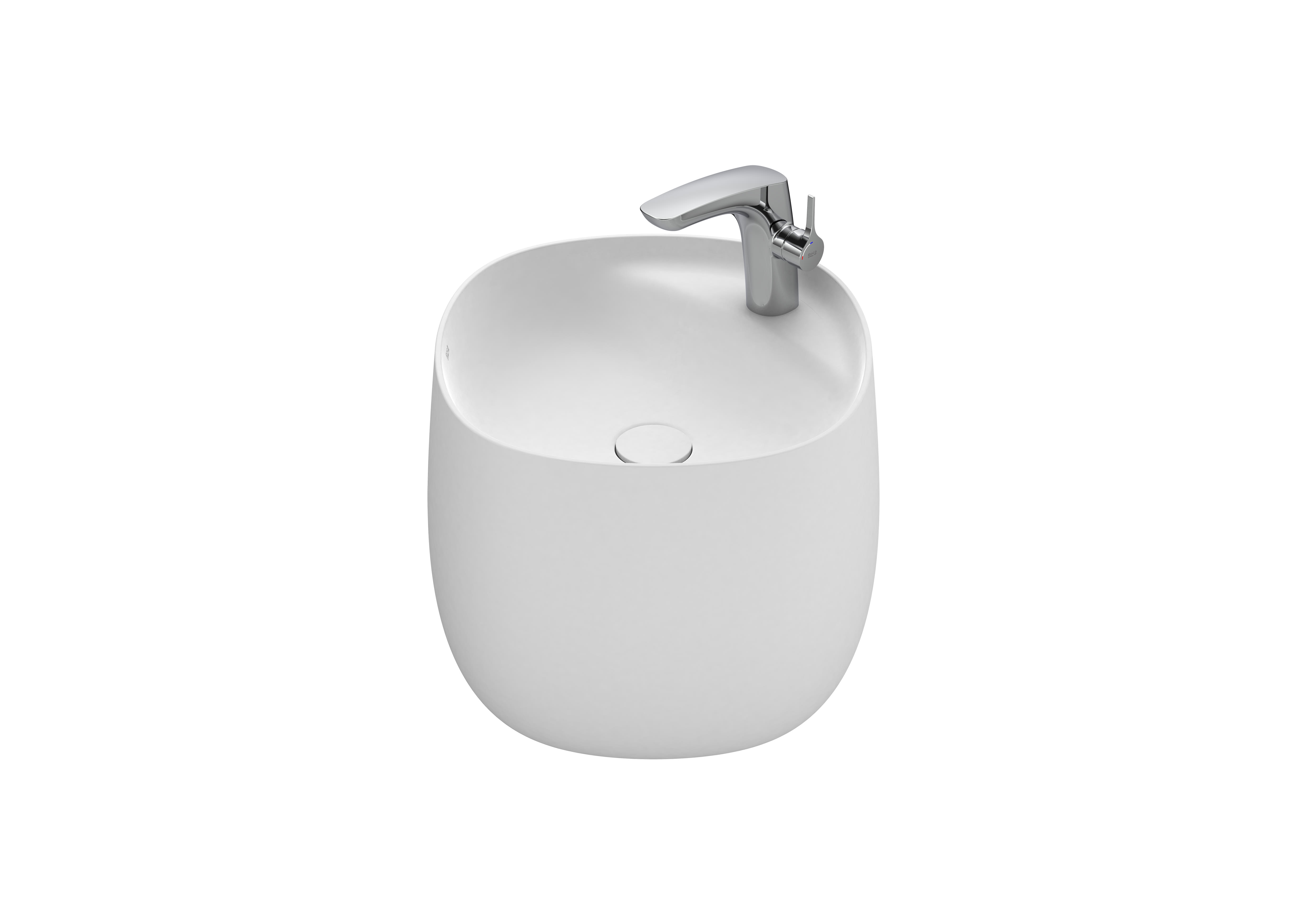 Wall-hung totem FINECERAMIC® basin - Matt White