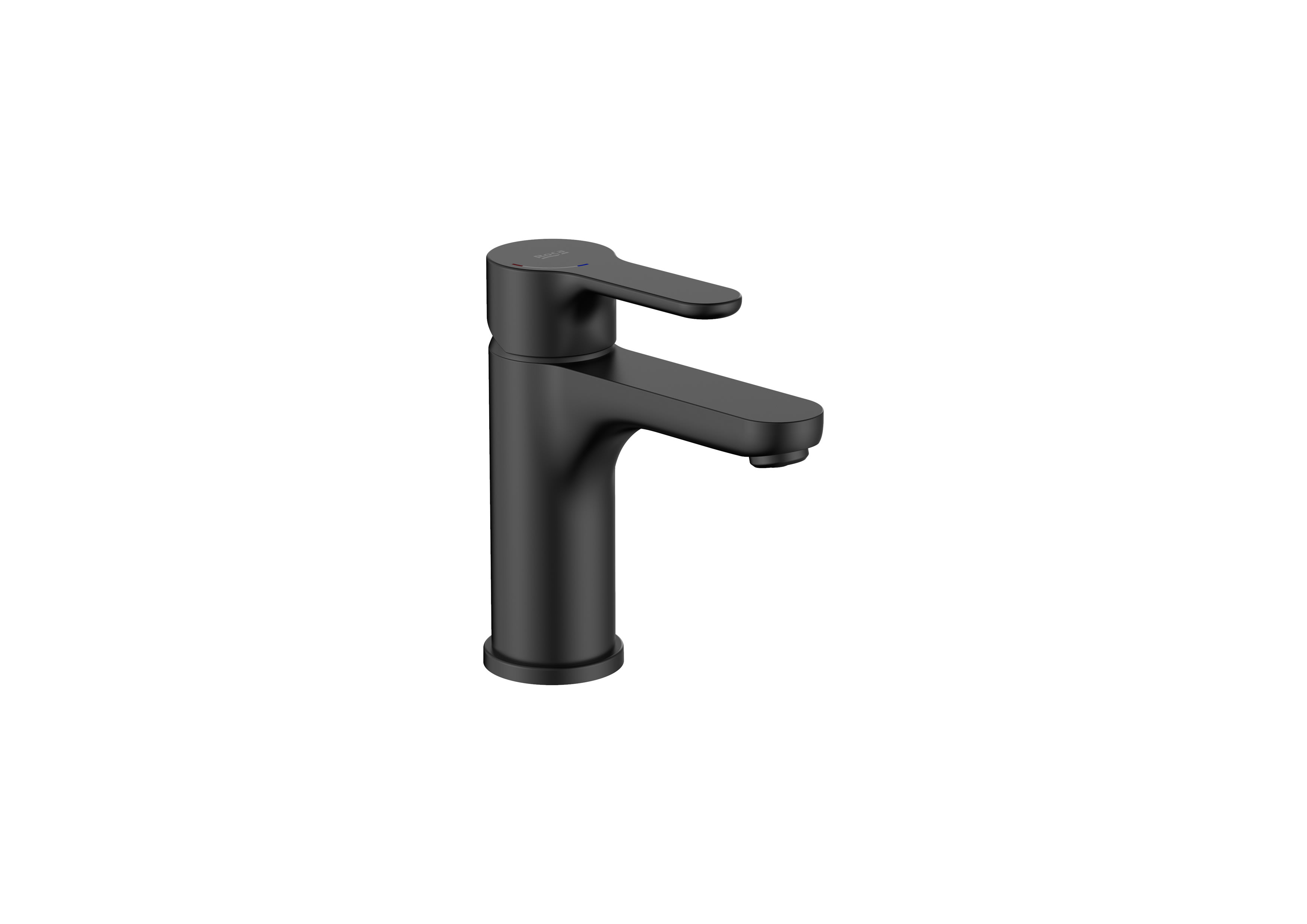 Basin mixer with smooth body and flexible supply hoses. S-SIZE