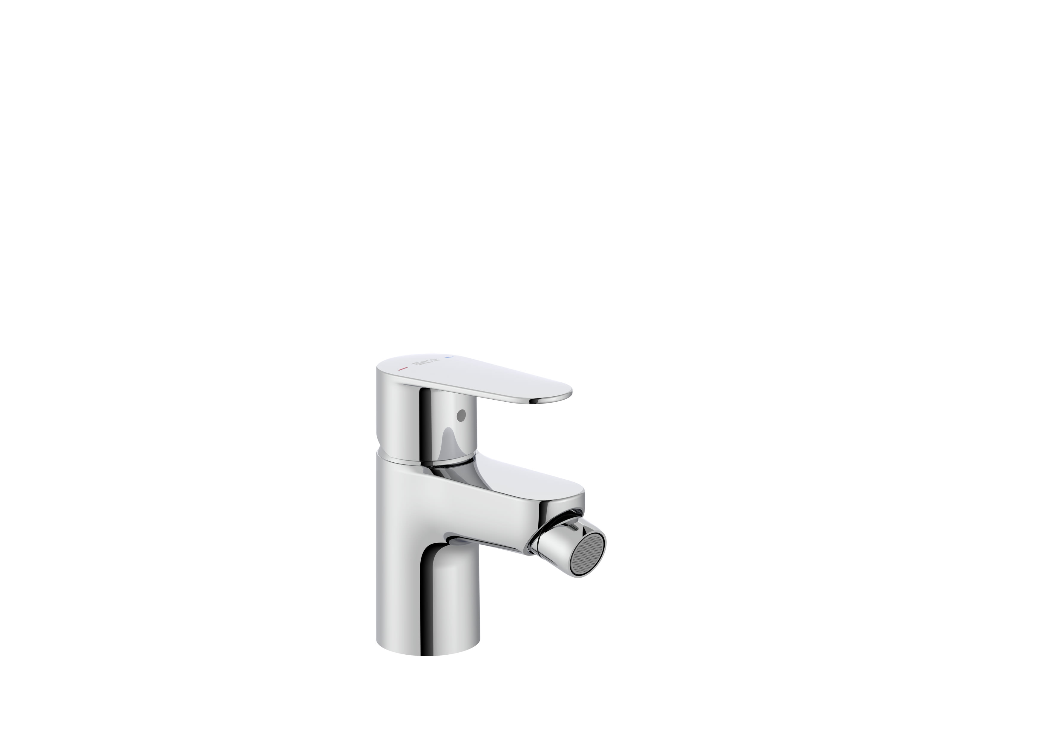 Single-lever bidet mixer with smooth body and flexible supply hoses - Chrome
