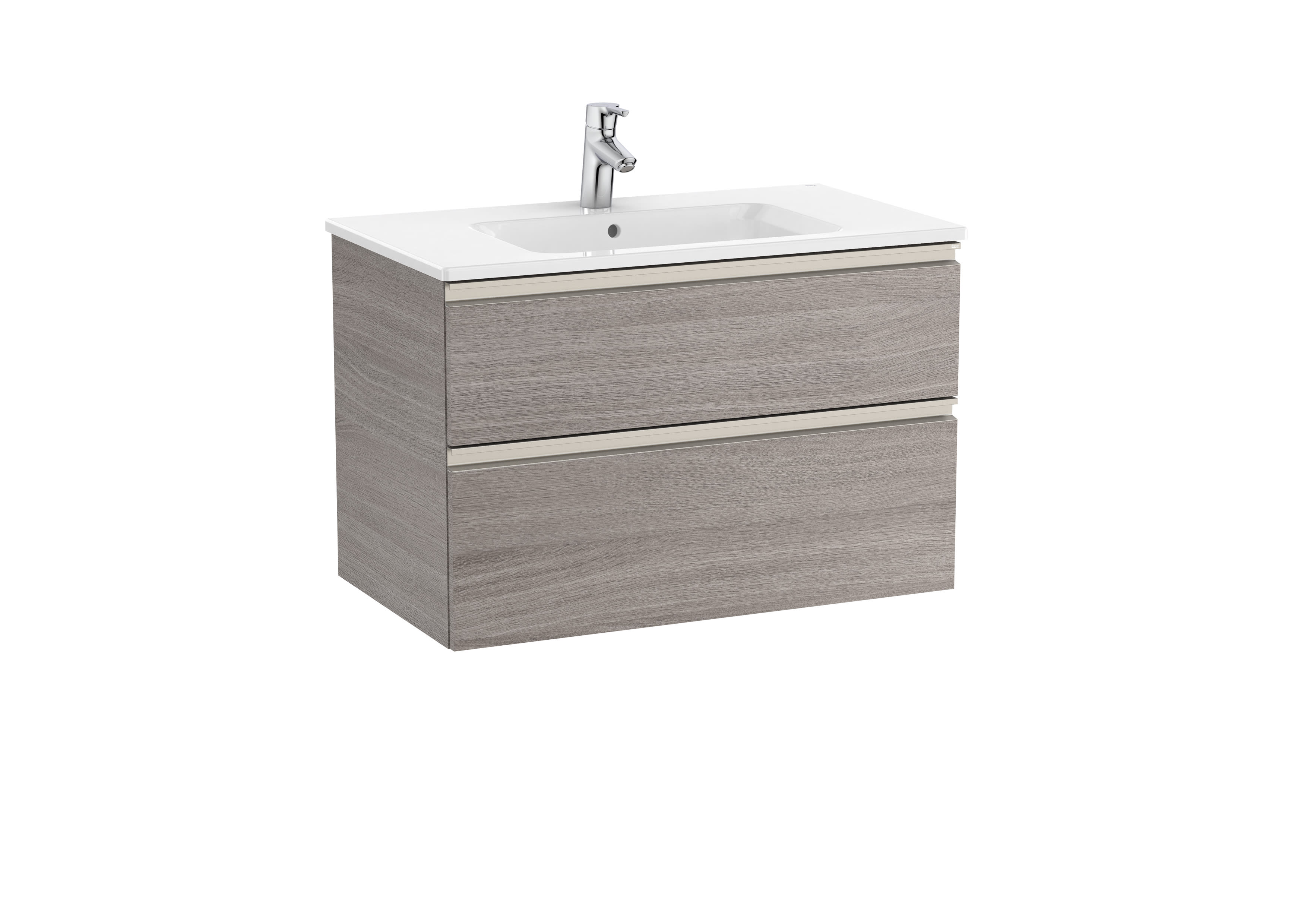 Vanity unit with 2 drawers and basin - City oak