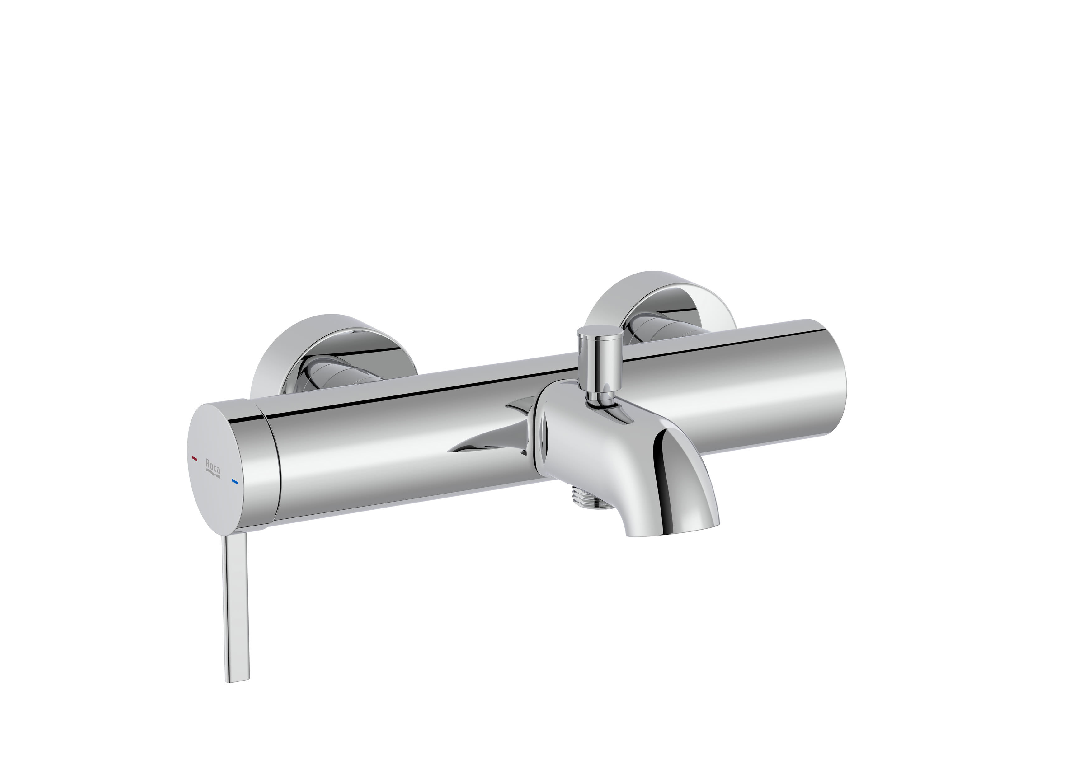 Wall-mounted bath-shower mixer with automatic diverter - Chrome
