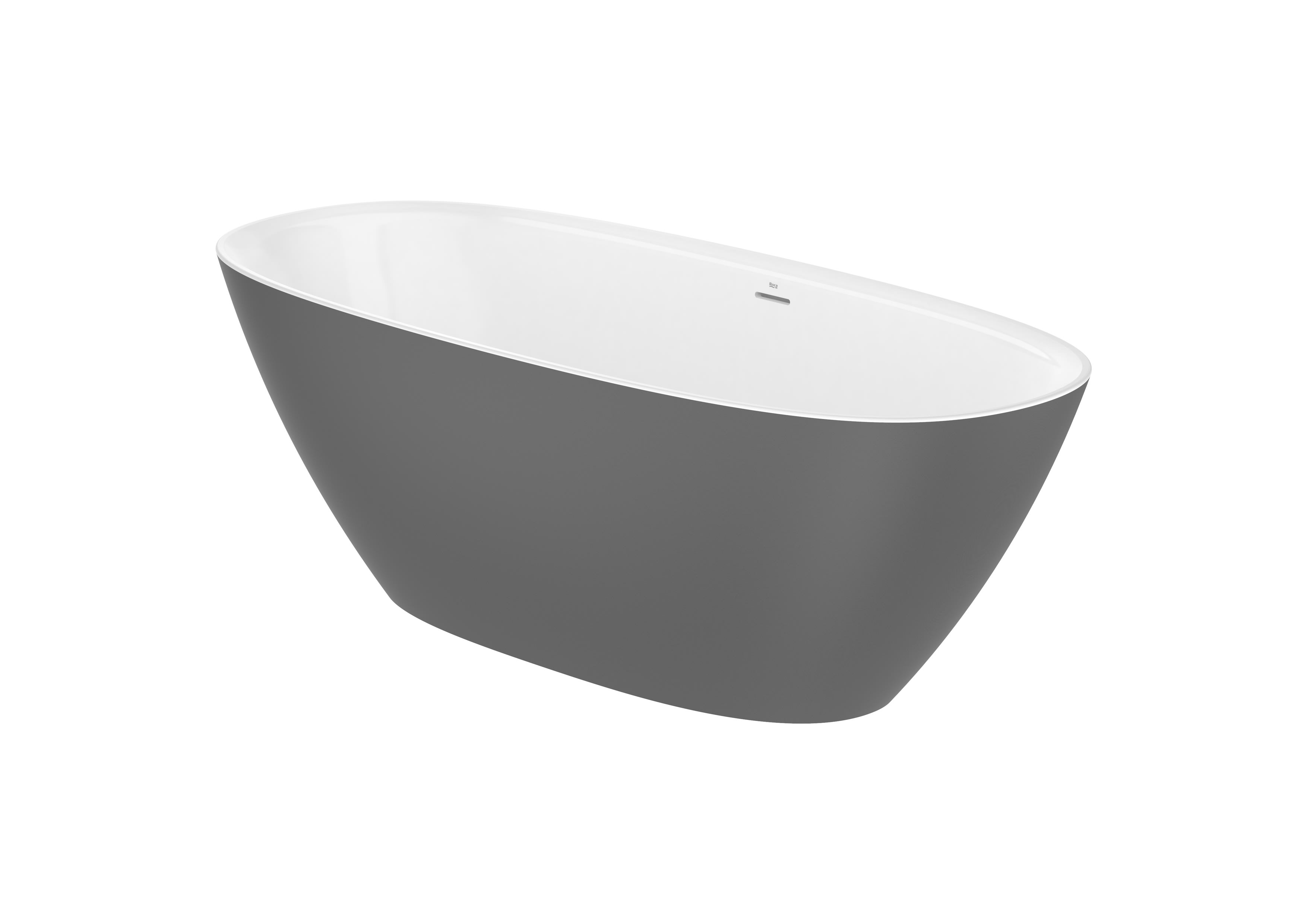 Freestanding STONEX® oval bath with drain - Onyx/White