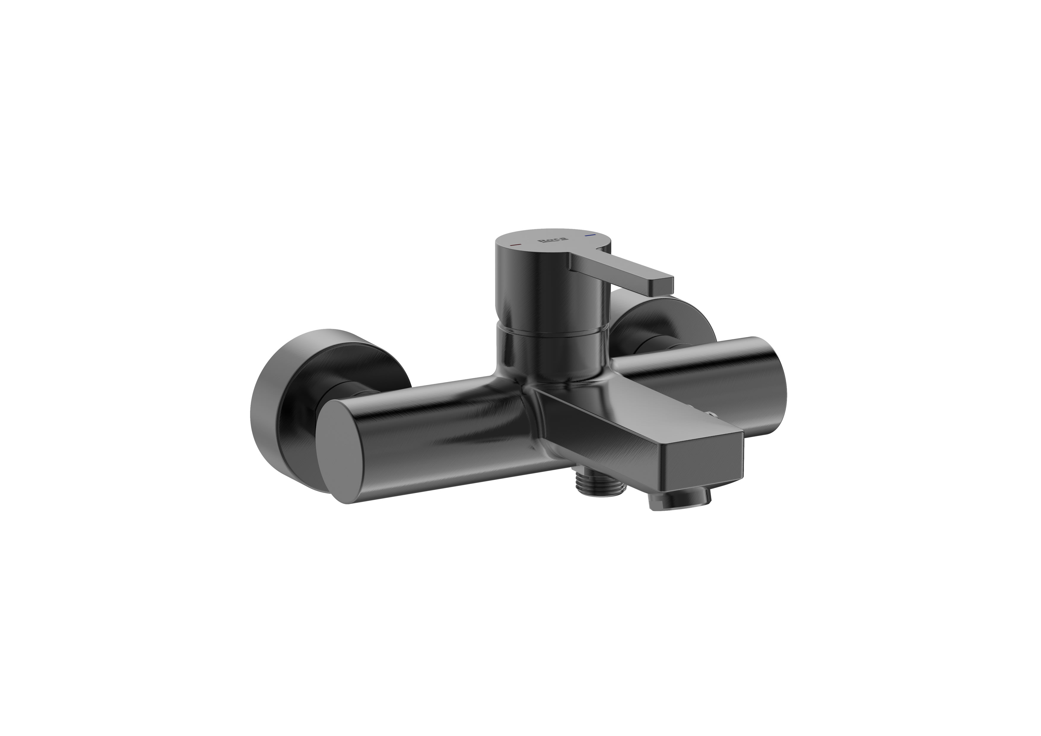 Wall-mounted bath-shower mixer - Brushed Titanium Black