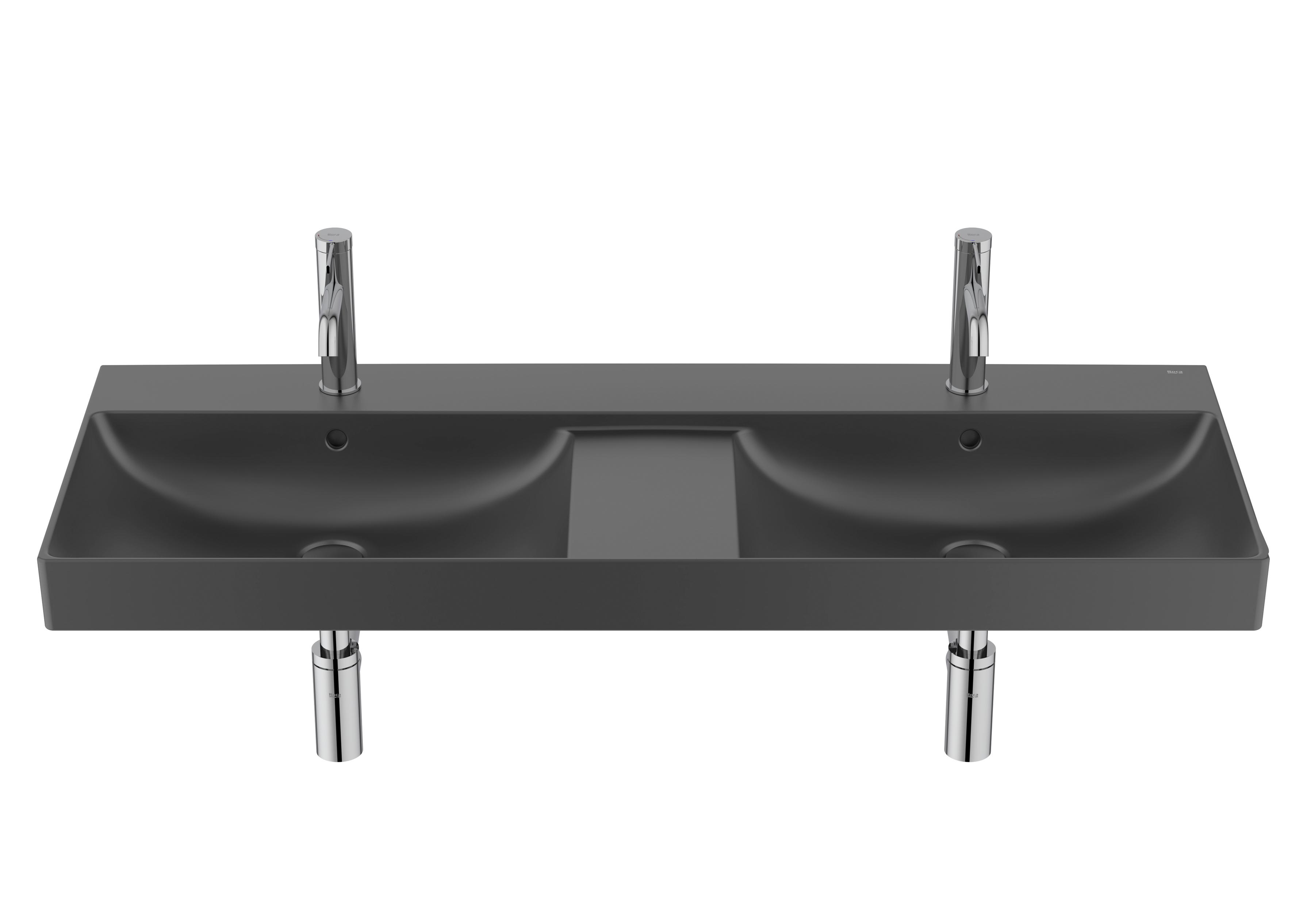Wall-hung Fineceramic® basin - Matt black