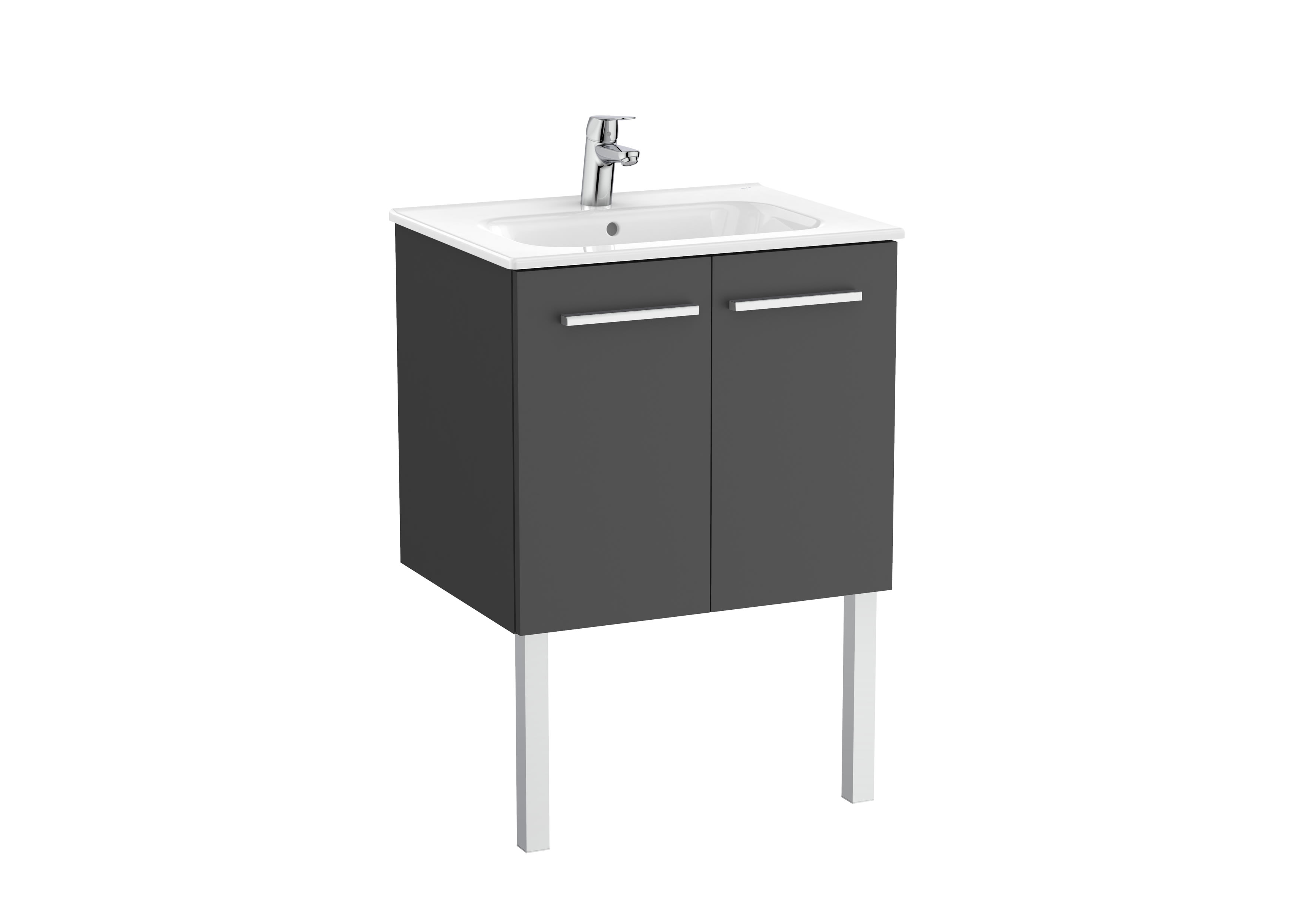 Vanity Unit with 2 doors and basin - Gloss Anthracite Grey