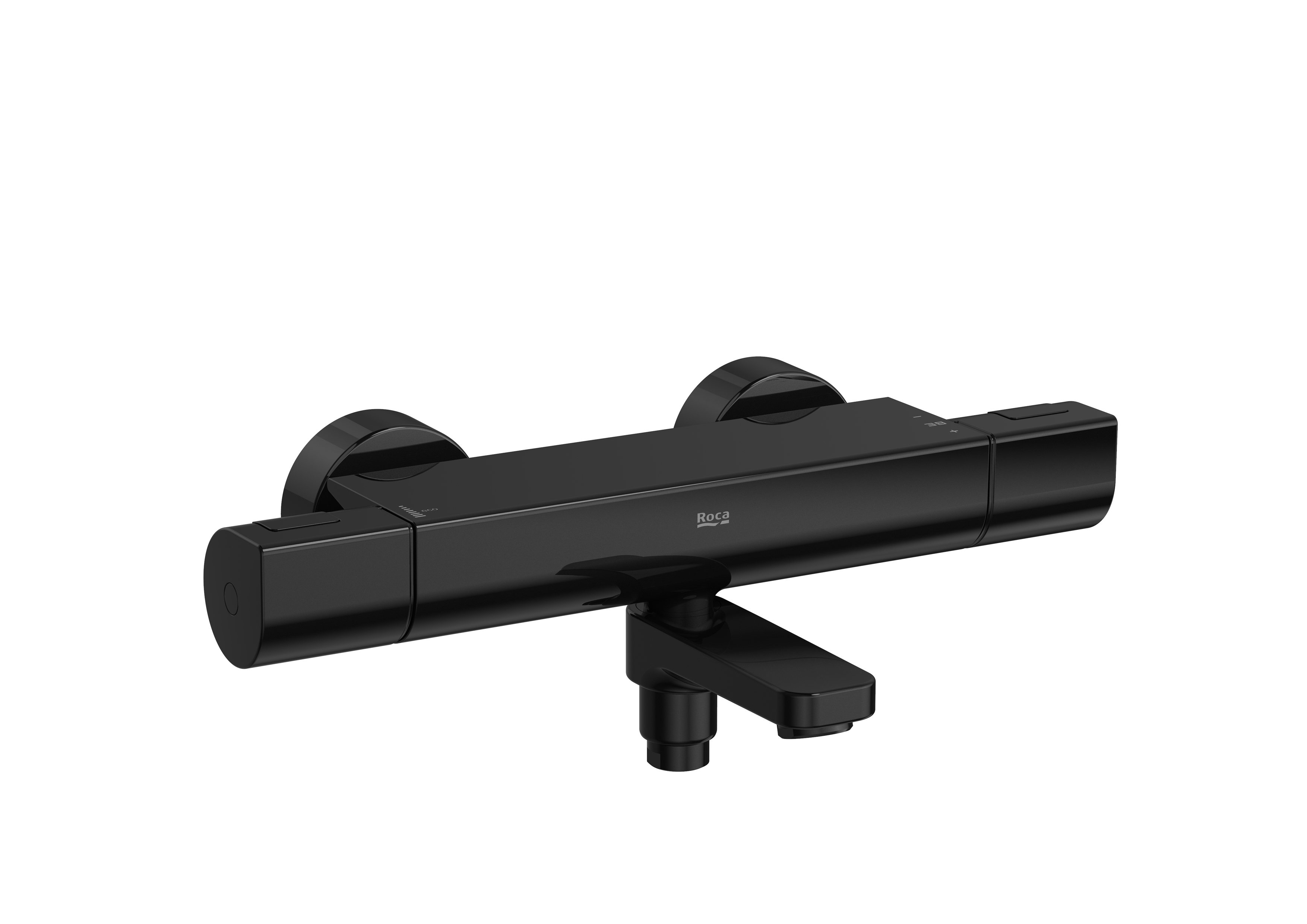 Wall-mounted bath-shower mixer - Titanium black