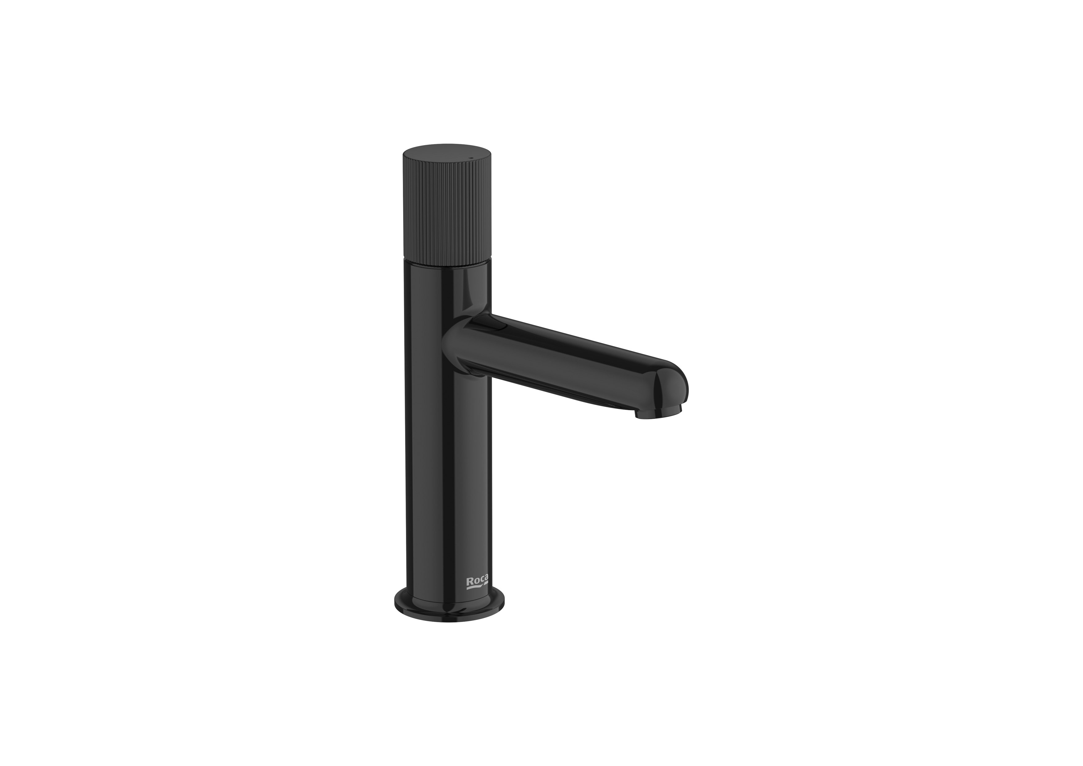 Basin mixer smooth body with Stripe handle. S-SIZE - Titanium black