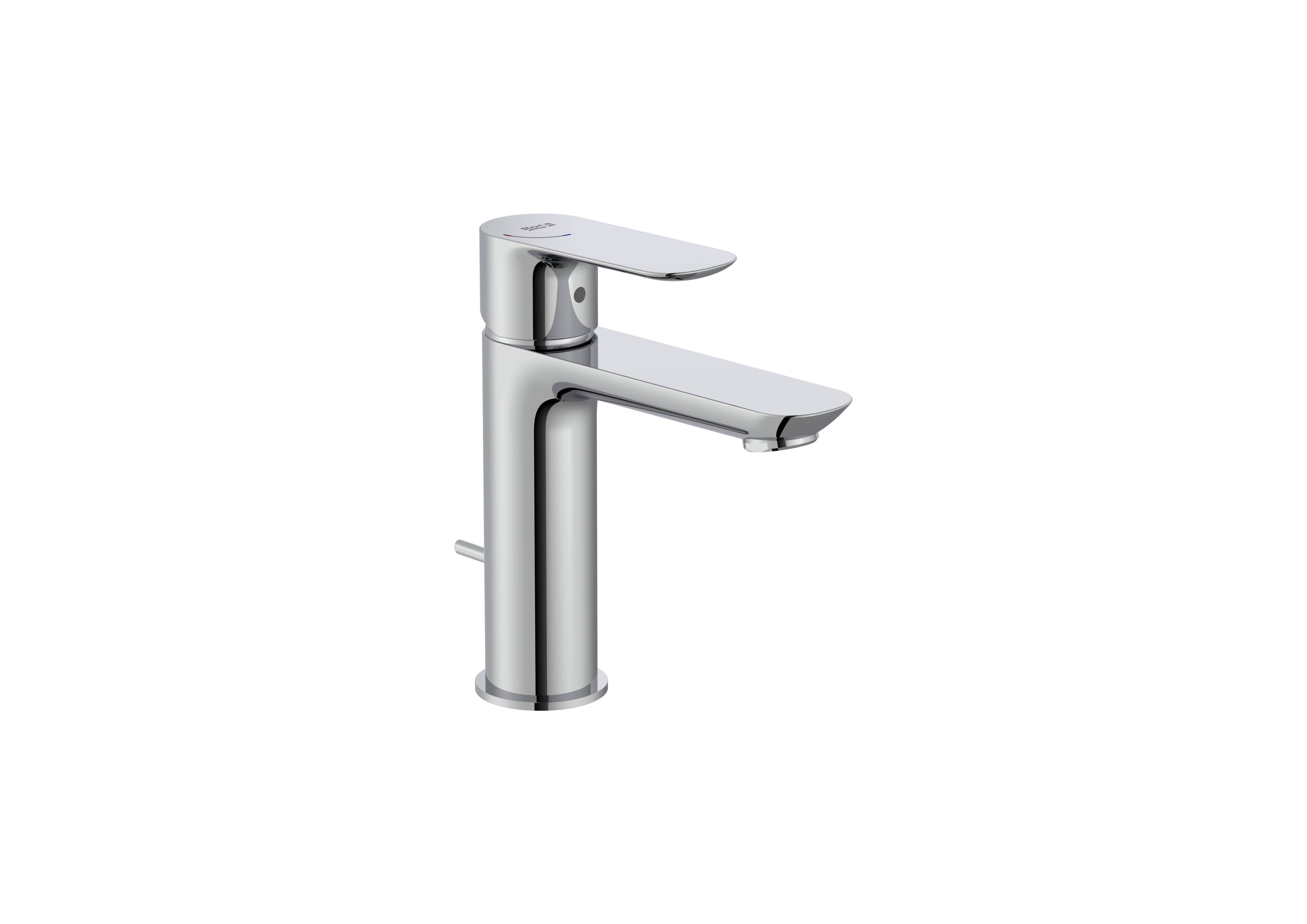 Single lever basin mixer with pop-up waste, Cold start