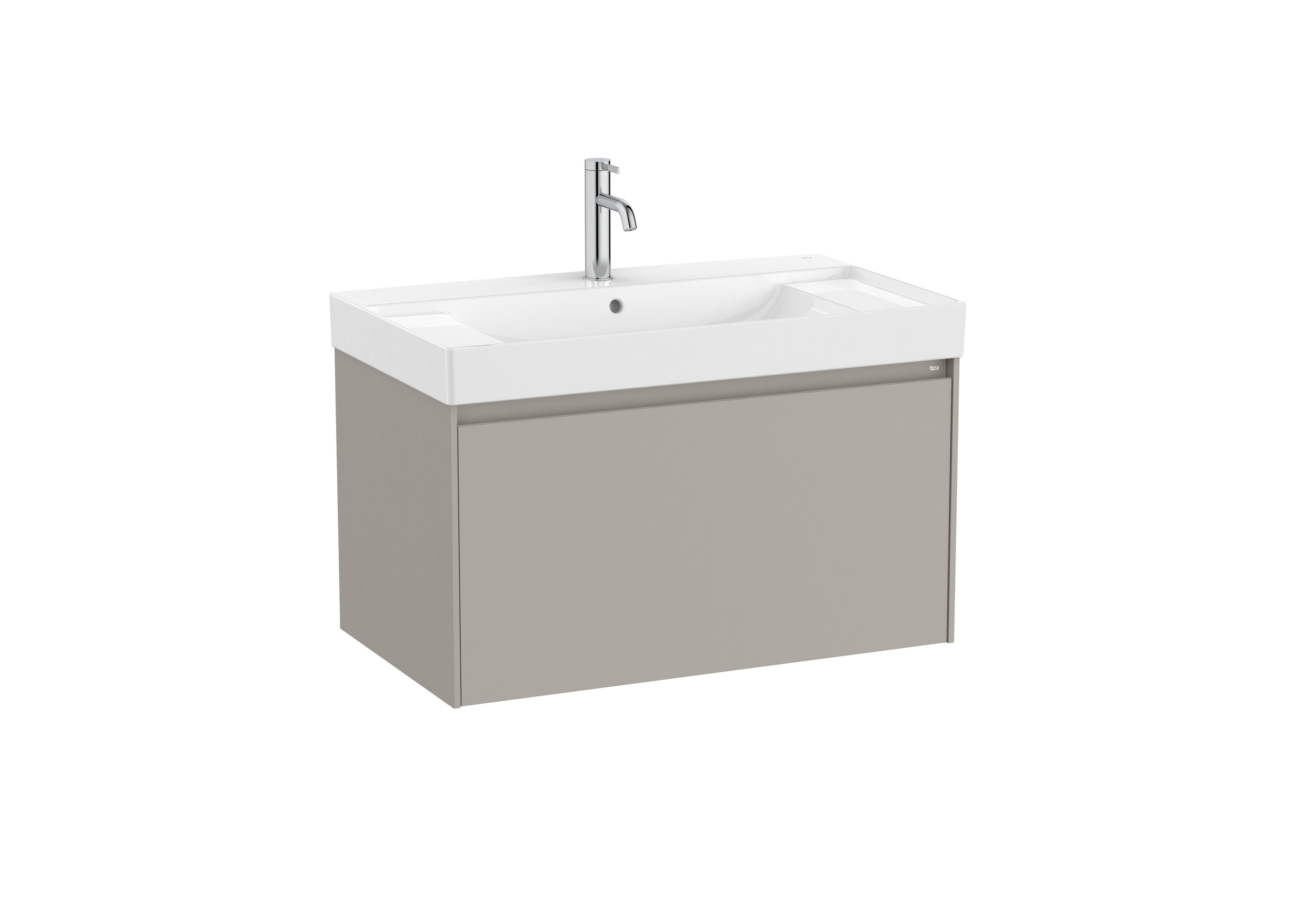 Unik (base unit with one drawer and basin) - Sand Grey