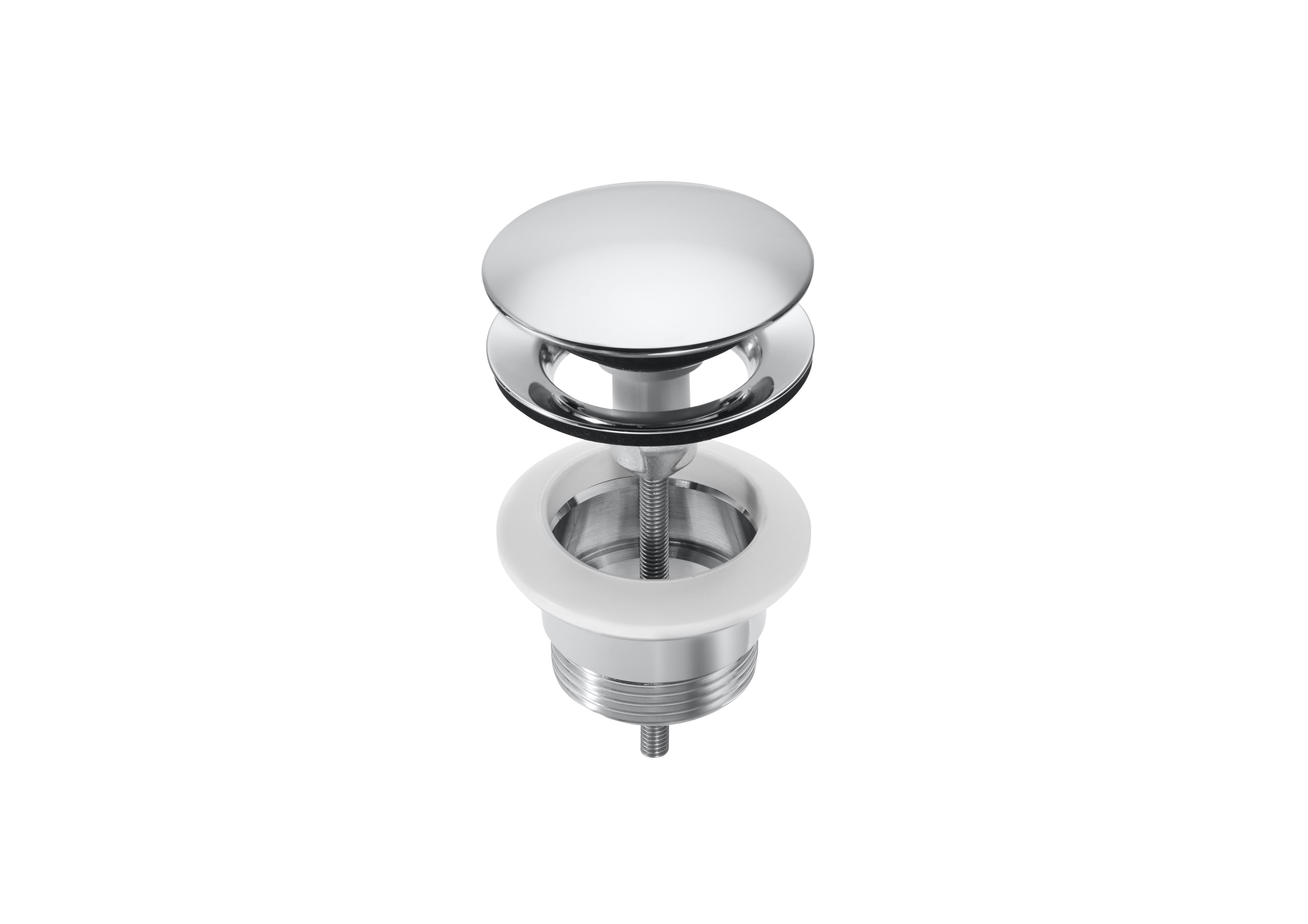 Click-clack universal waste. Chromed plug Ø 65