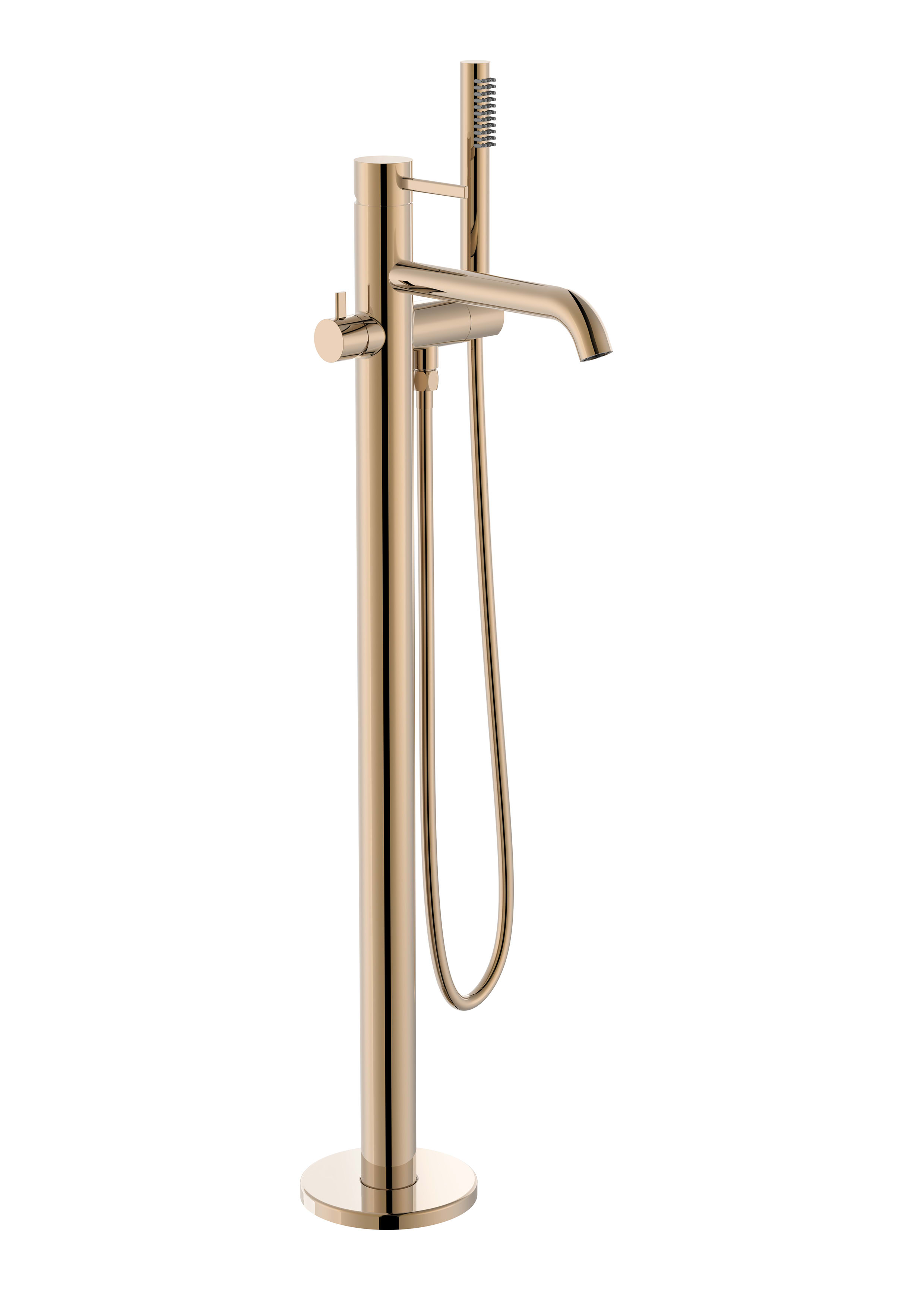 Floorstanding bath tap with shower - Rose gold