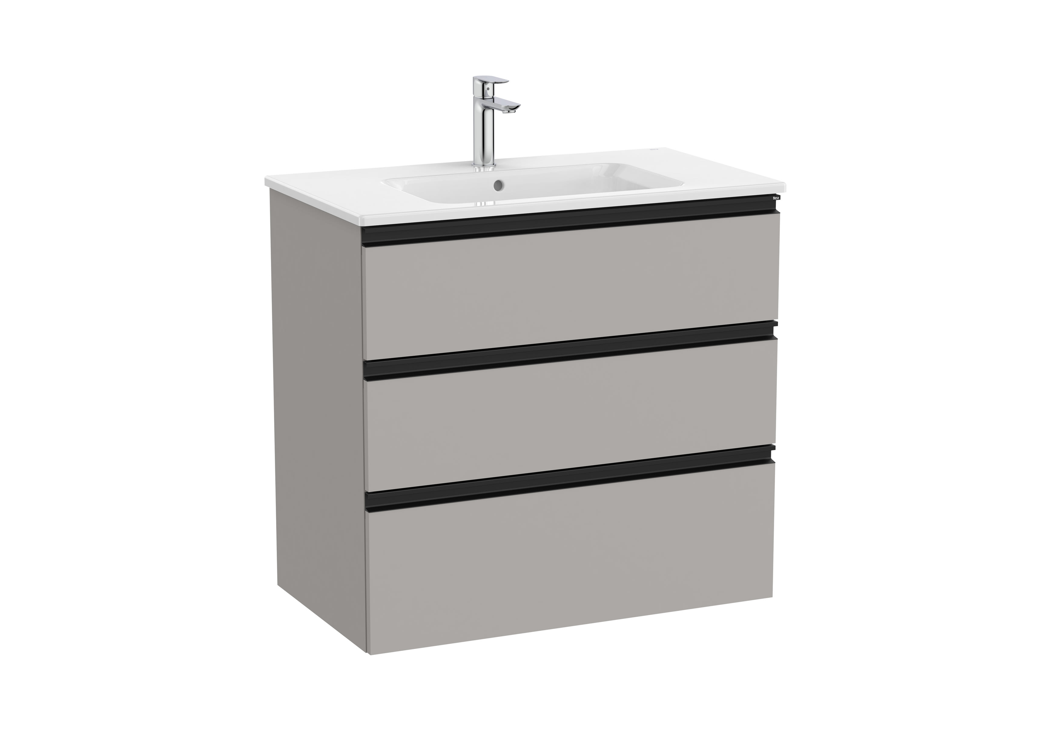 Vanity unit with 3 drawers and basin - Matt Grey