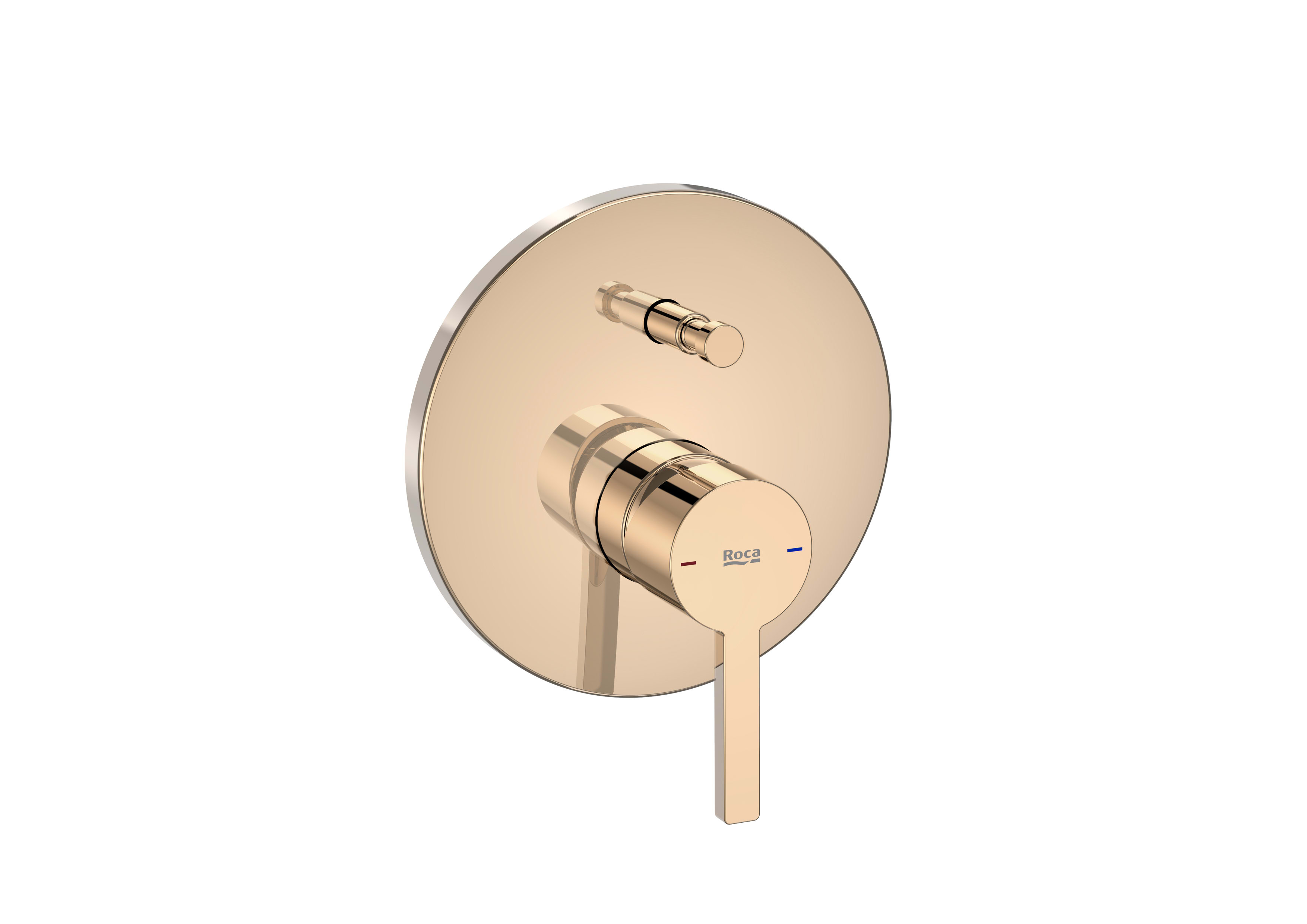Built-in bath-shower mixer with automatic diverter and 2 outlets Required: RocaBox A525869403 - Rose gold
