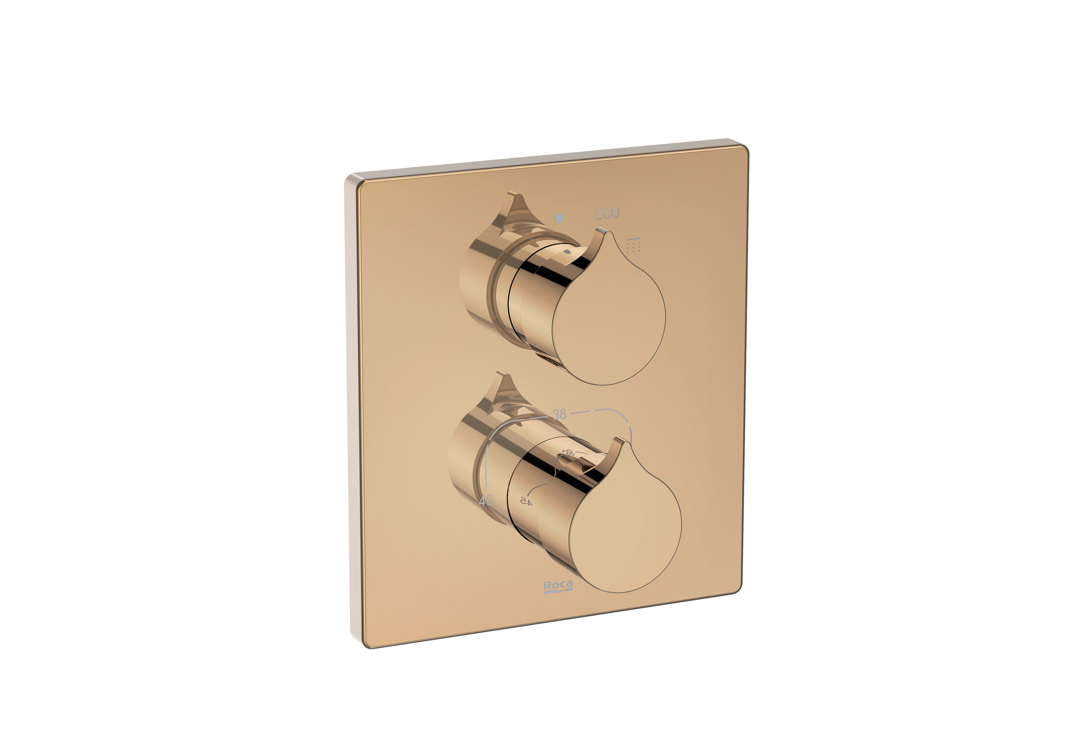 Built-in thermostatic bath or shower mixer with automatic diverter and 1 outlet Required: RocaBox A525869403 - Rose gold