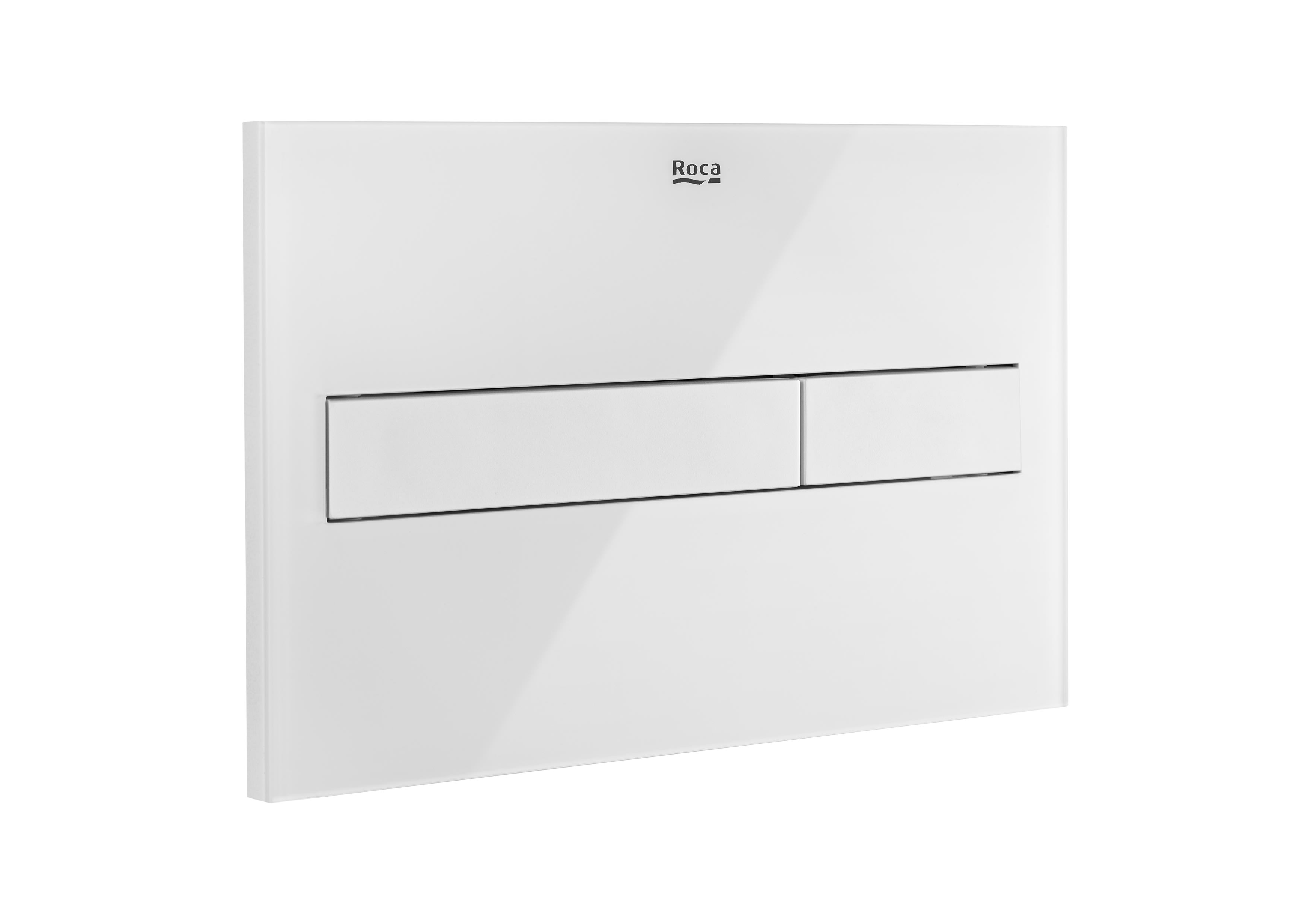 PL7 (DUPLO ONE) - Dual flush operating plate for concealed cistern (Glass finish) - White with glass