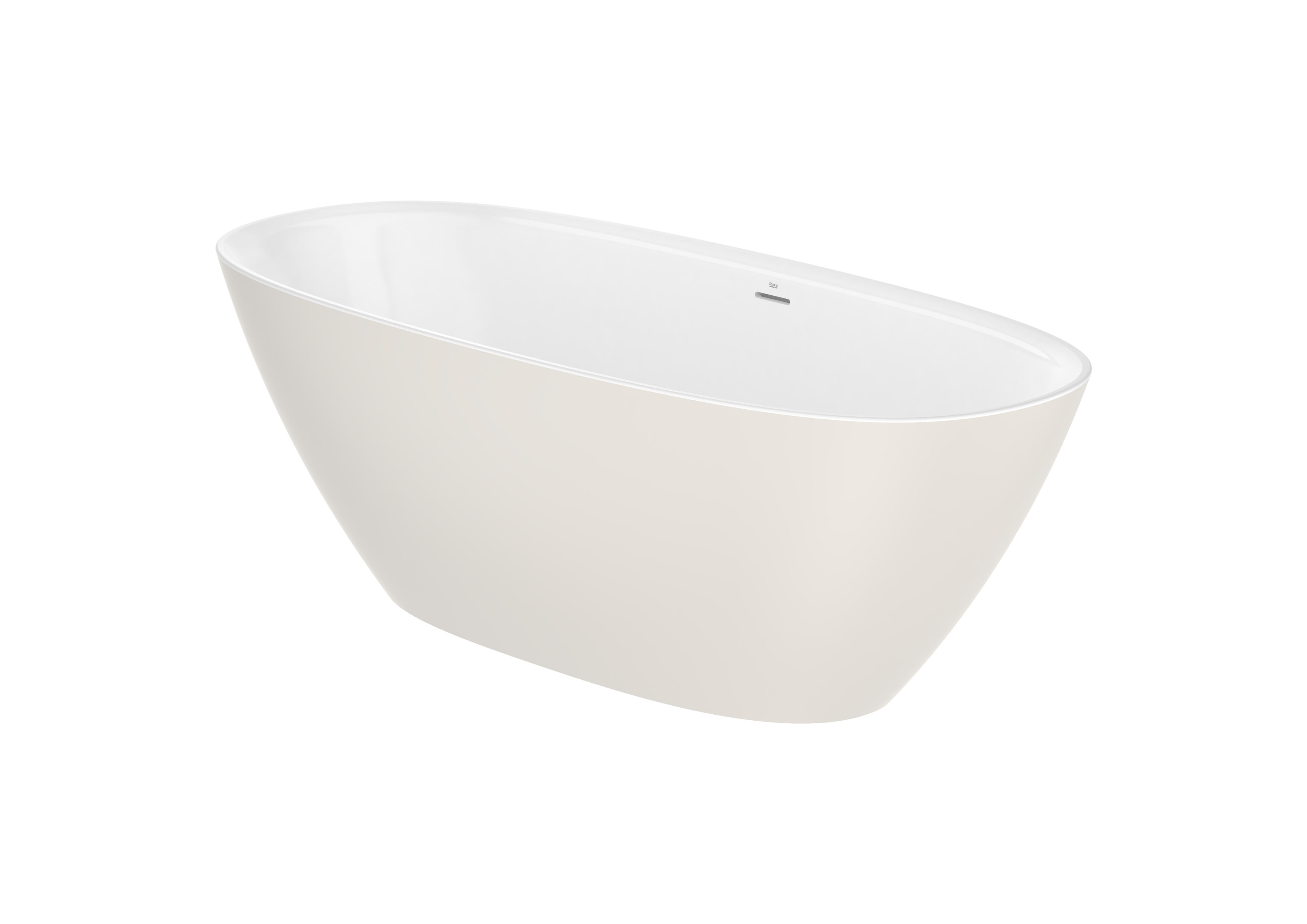 Freestanding STONEX® oval bath with drain - Beige/White