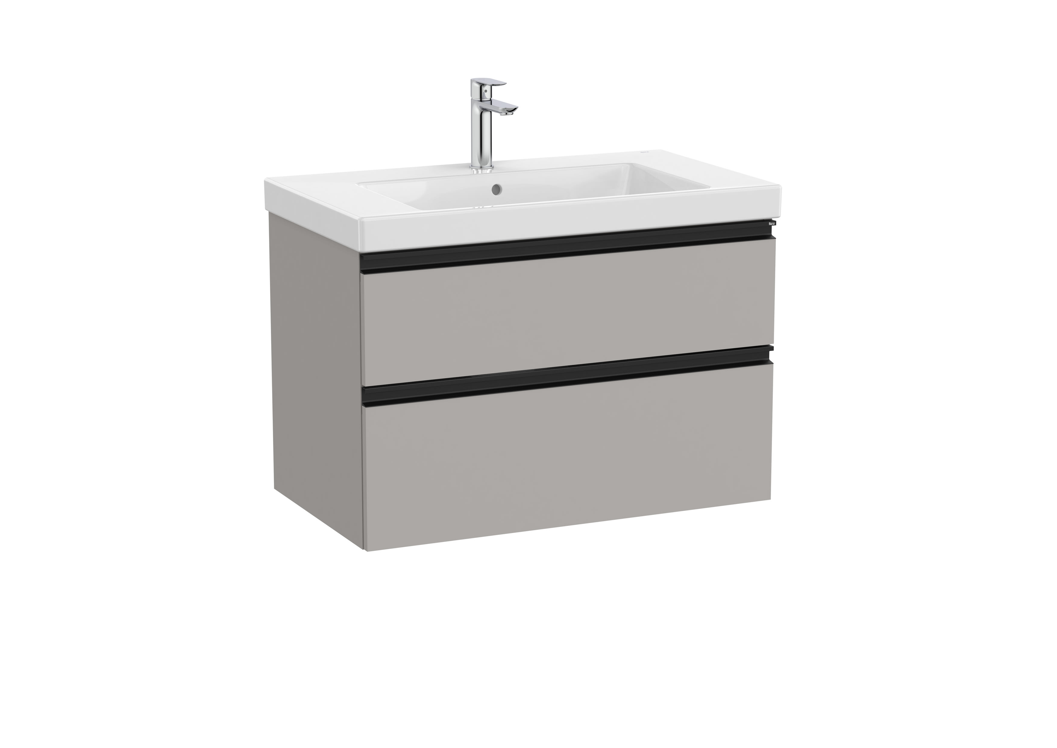 Vanity unit with two drawers and basin - Matt Grey