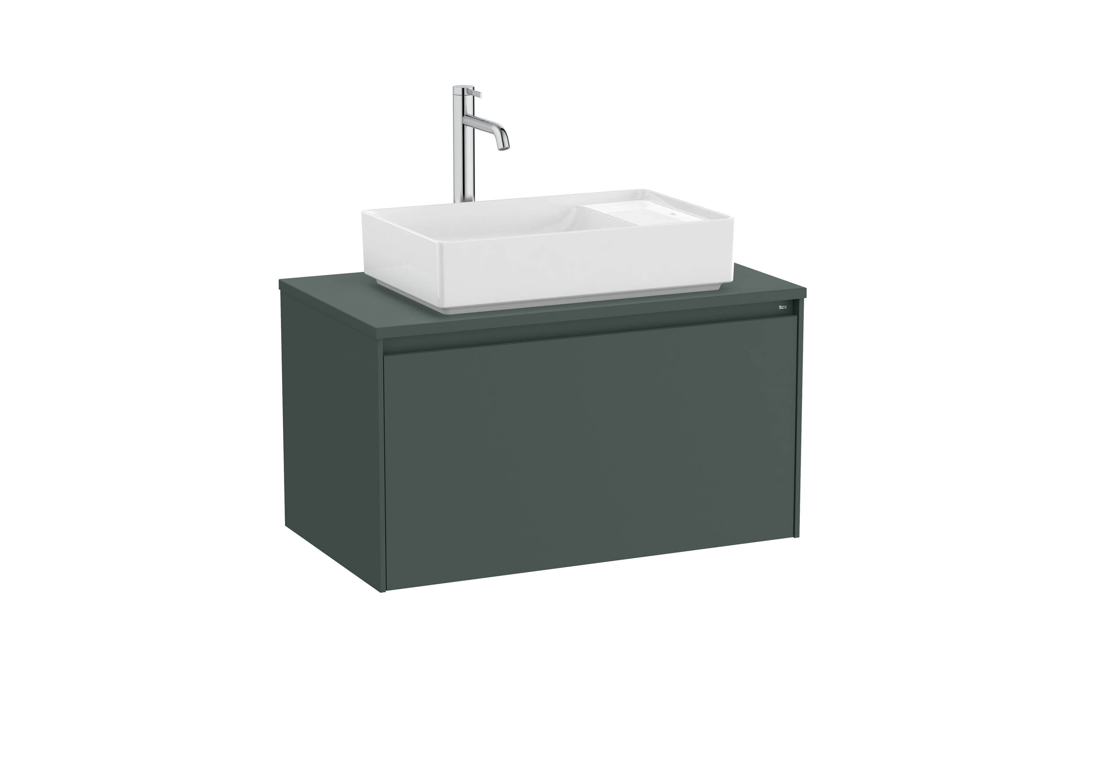 Base unit for countertop basin with one drawer - Matt Green