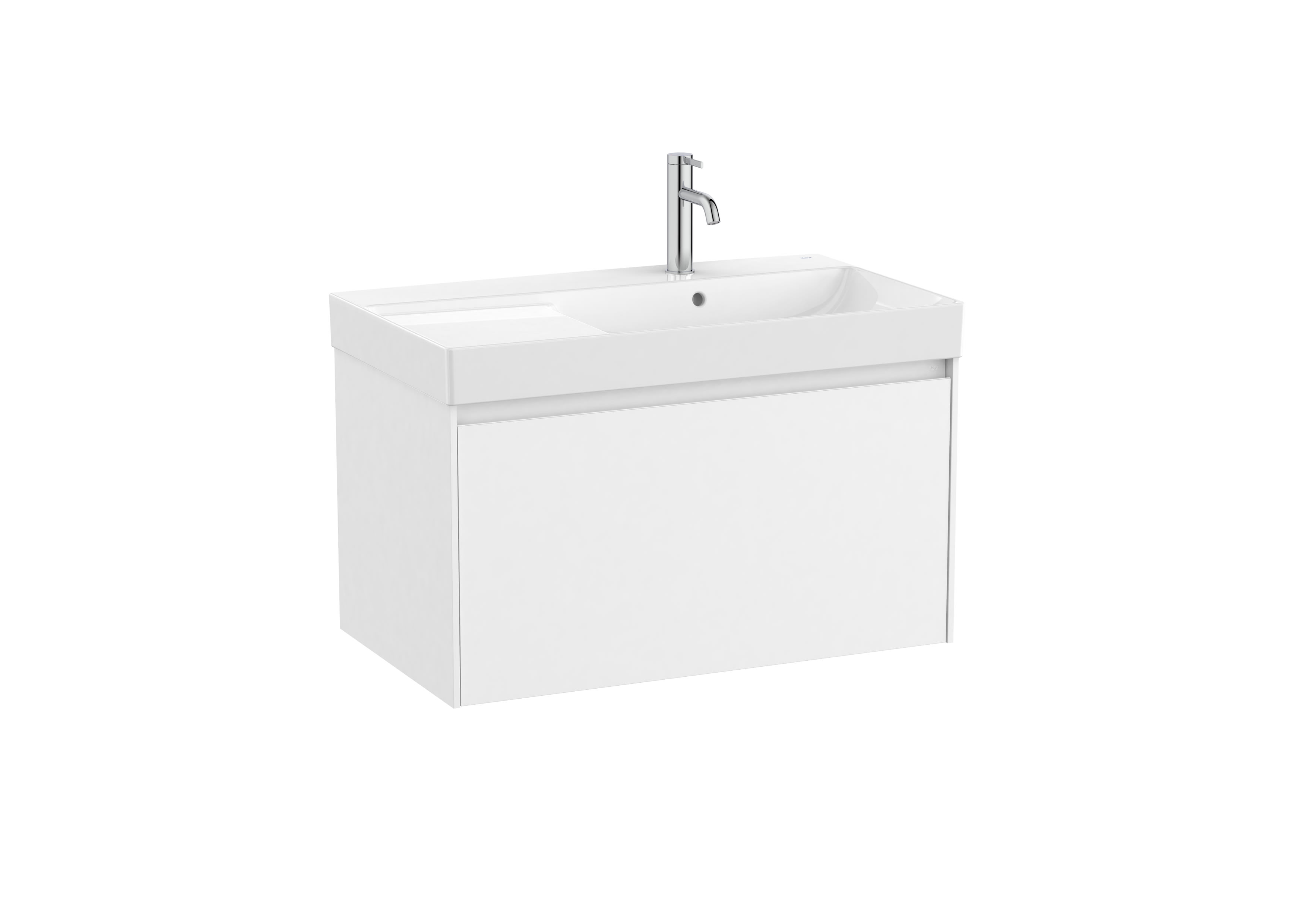 Unik (base unit with one drawer and right hand basin) - Matt White