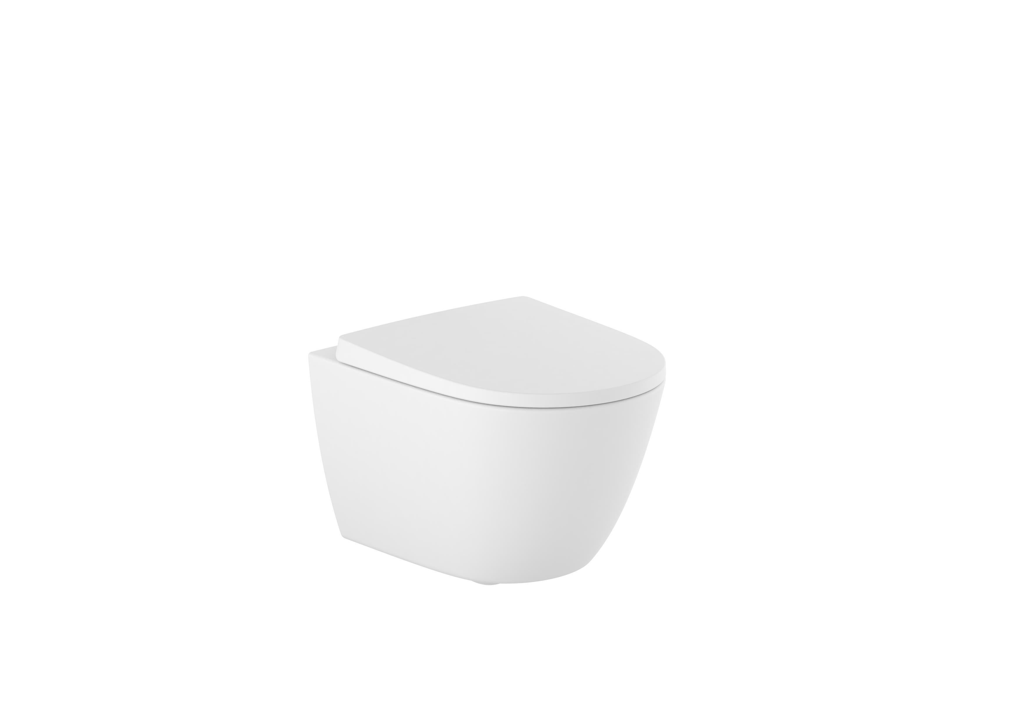 Vitreous china compact wall-hung toilet with horizontal outlet - Matt White