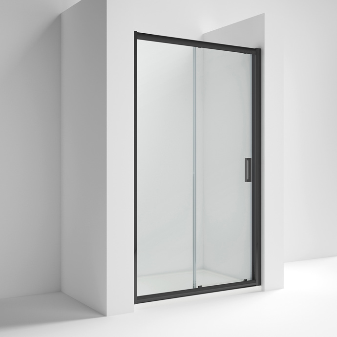 ShowerSculpt 1000mm Black Sliding Door Matt Black