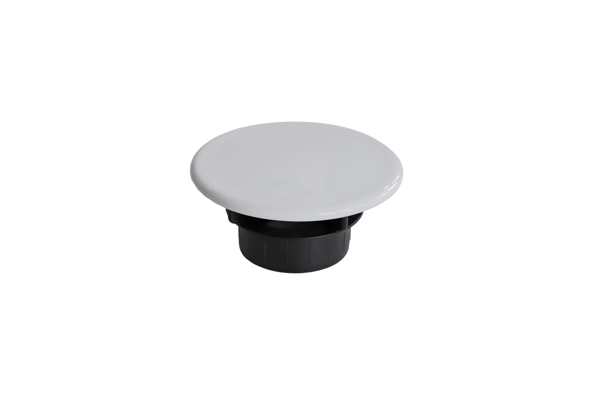 Glazed outlet cover Ø 65 mm for unslotted waste, White