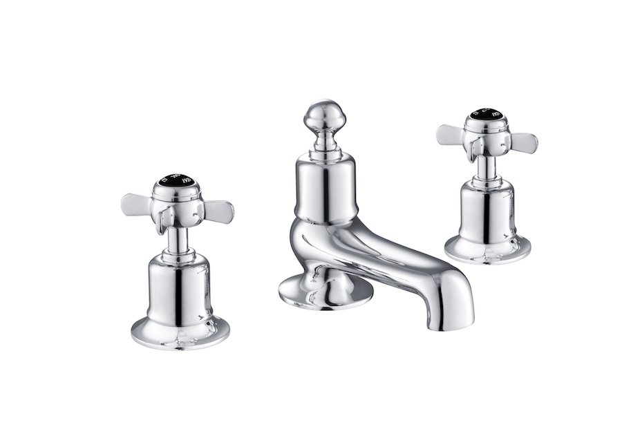 JTP - Grosvenor Black, Pinch 3 Hole Bath Filler