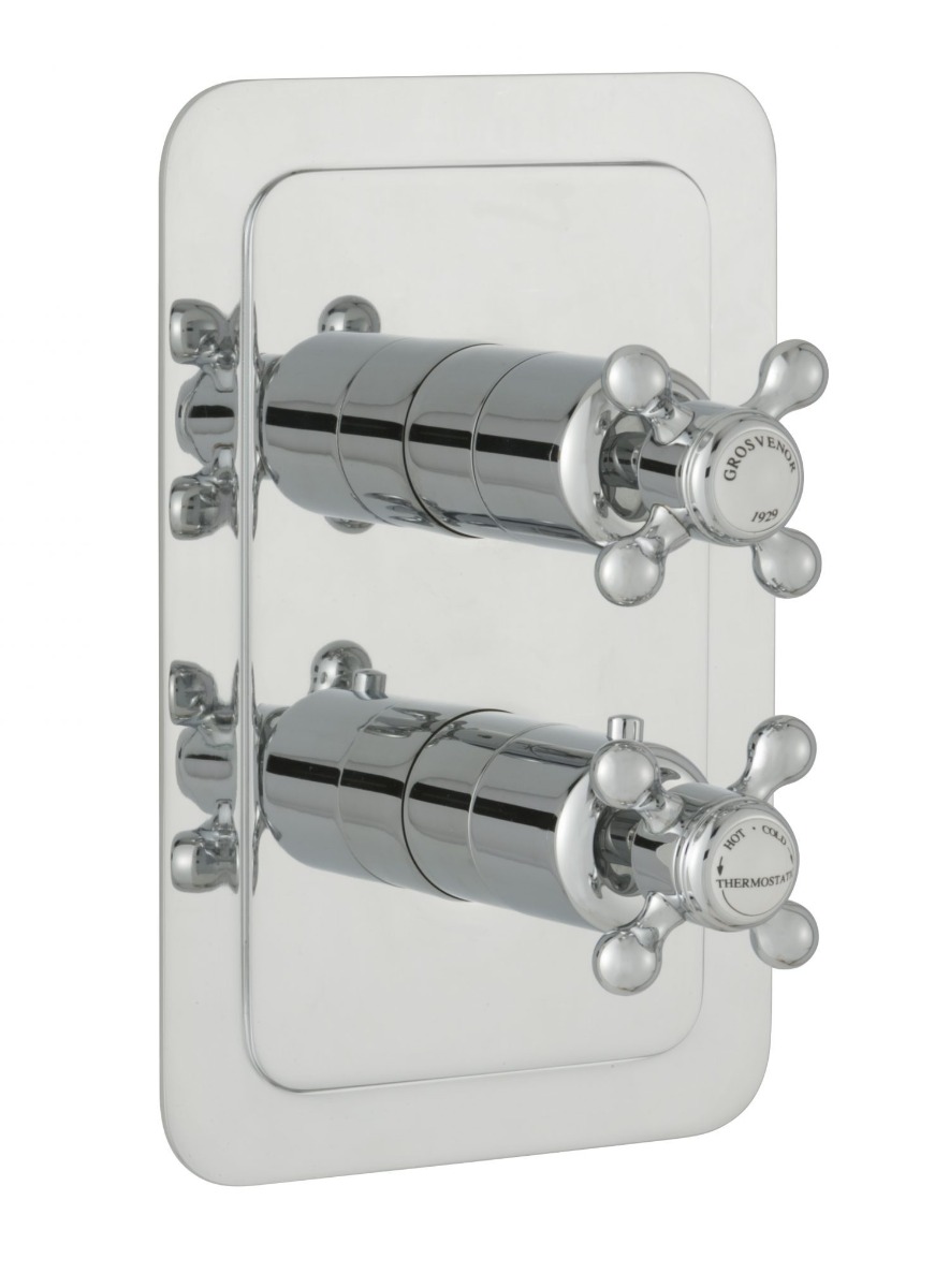 Grosvenor Cross Thermostatic 2 Outlet Shower Valve 76671