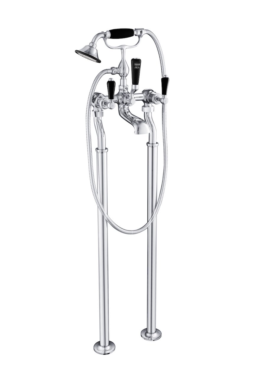 JTP - Grosvenor Black, Lever Freestanding Bath Shower Mixer With Kit