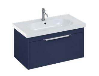 Shoreditch 850mm Floor Standing Unit with Origin Round Basin-Matt Blue