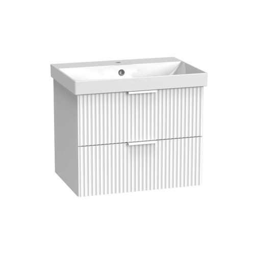 Cadence 600 Fluted Wall Mounted Unit - Matt White